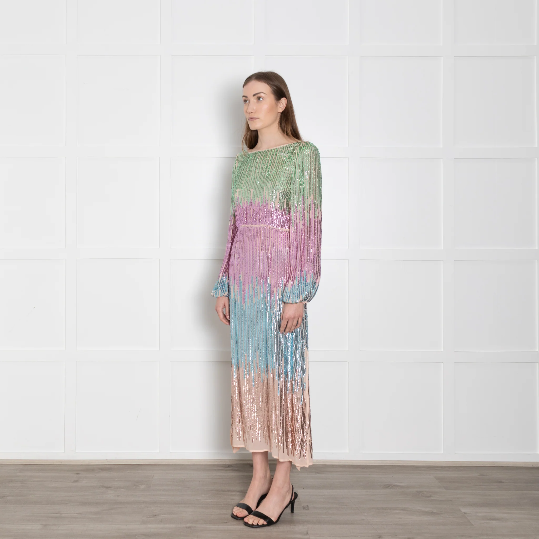 Rixo London Coco Multicoloured Sequin Dress - Image 3