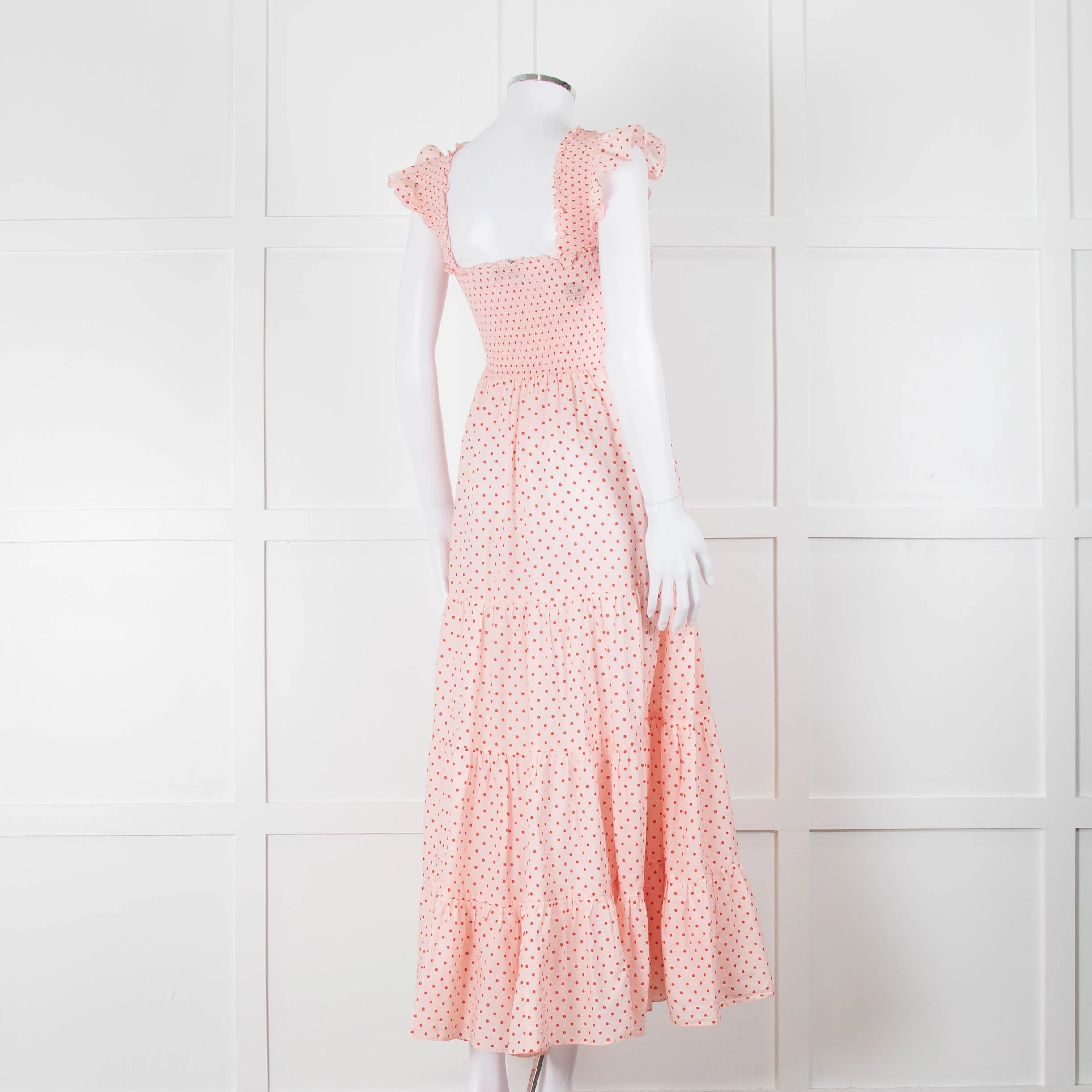 Rixo Mischa Polka Dot Pink Cotton Dress - Image 4