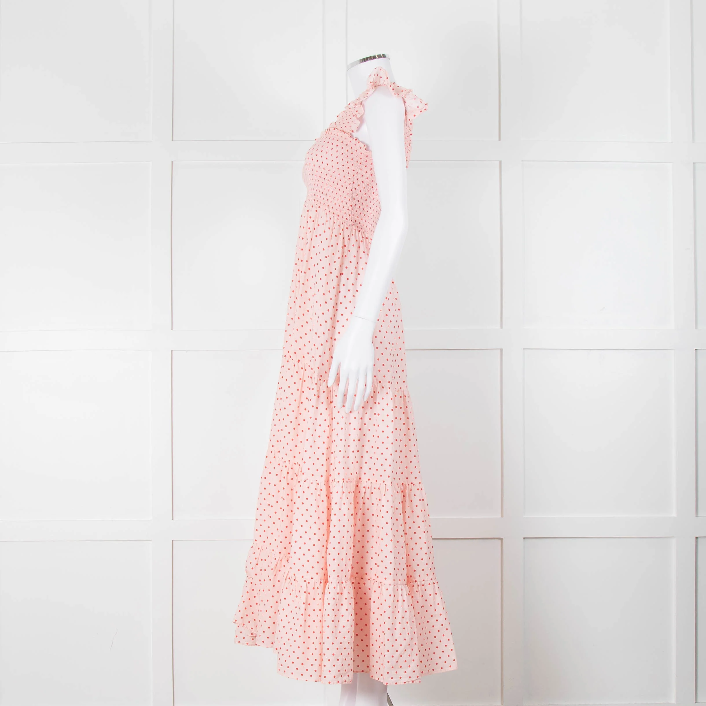 Rixo Mischa Polka Dot Pink Cotton Dress - Image 7
