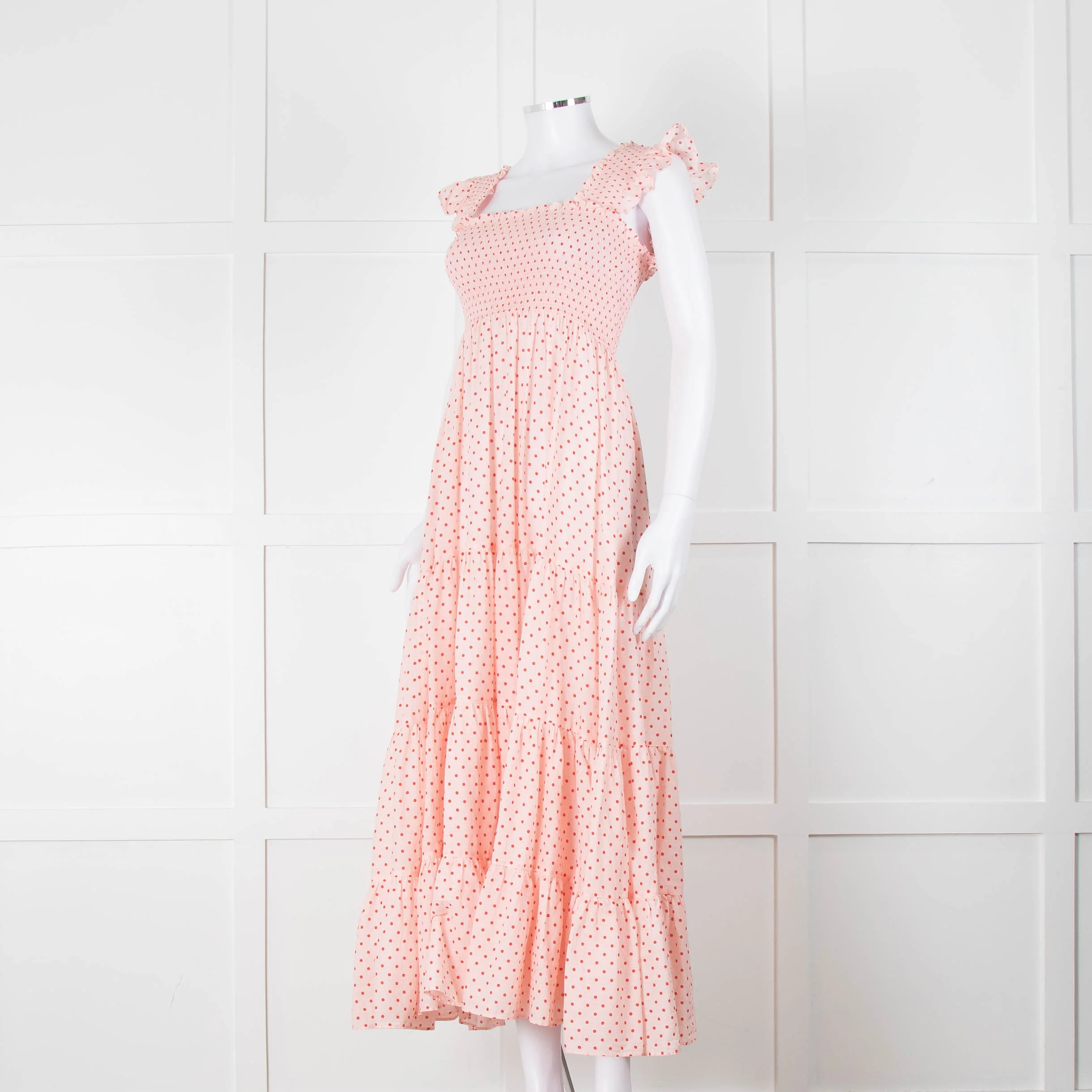 Rixo Mischa Polka Dot Pink Cotton Dress - Image 8