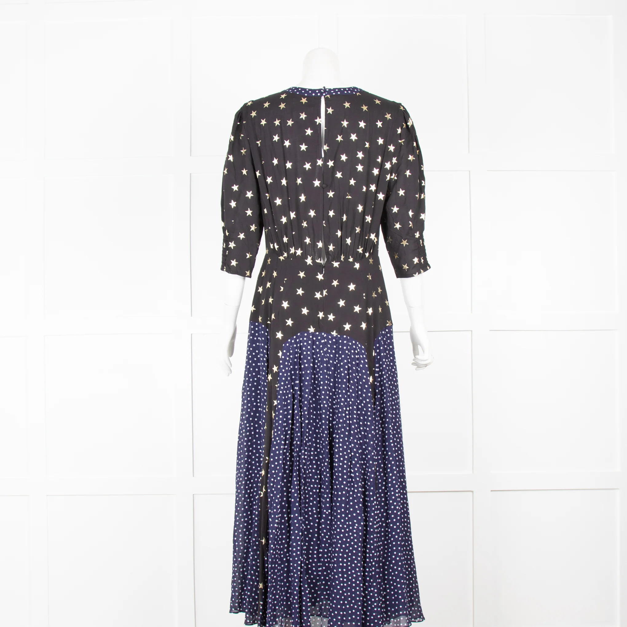 Rixo Navy Dress with Stars and Polka Dots - Image 3