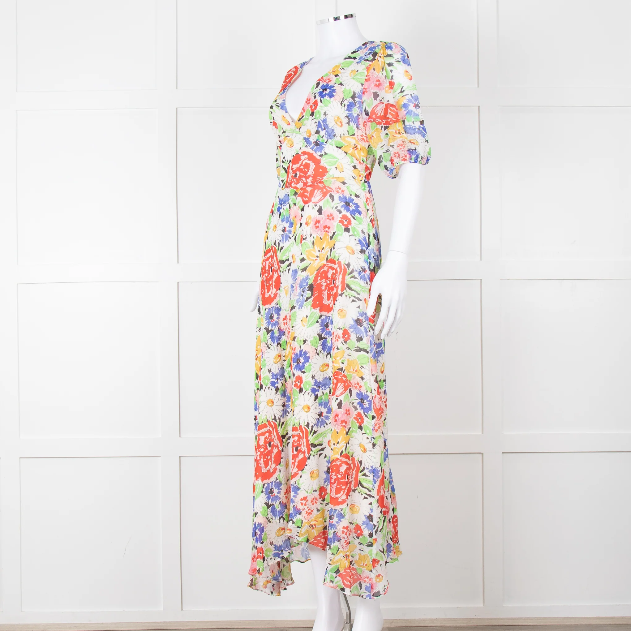 Rixo Sketchy Floral Corrine Midi Dress - Image 8