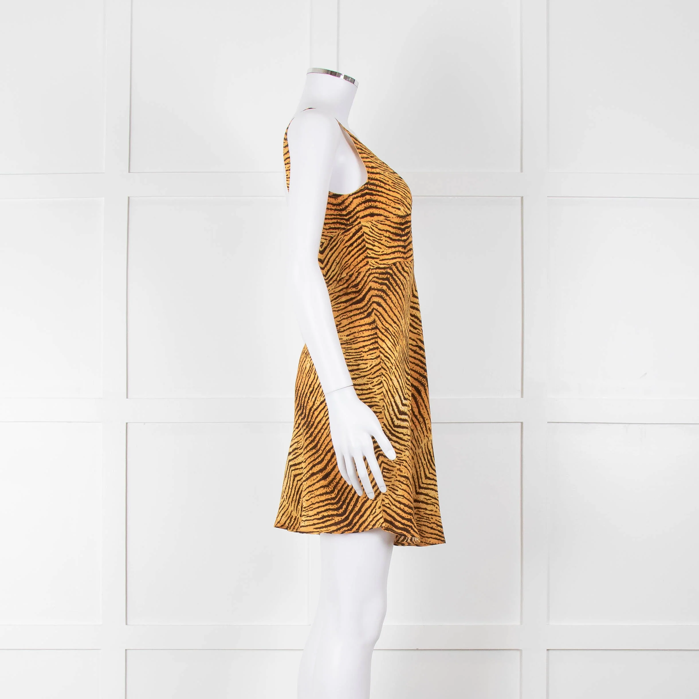 Rixo Tan Brown Animal Print Sleeveless Mini Dress - Image 3