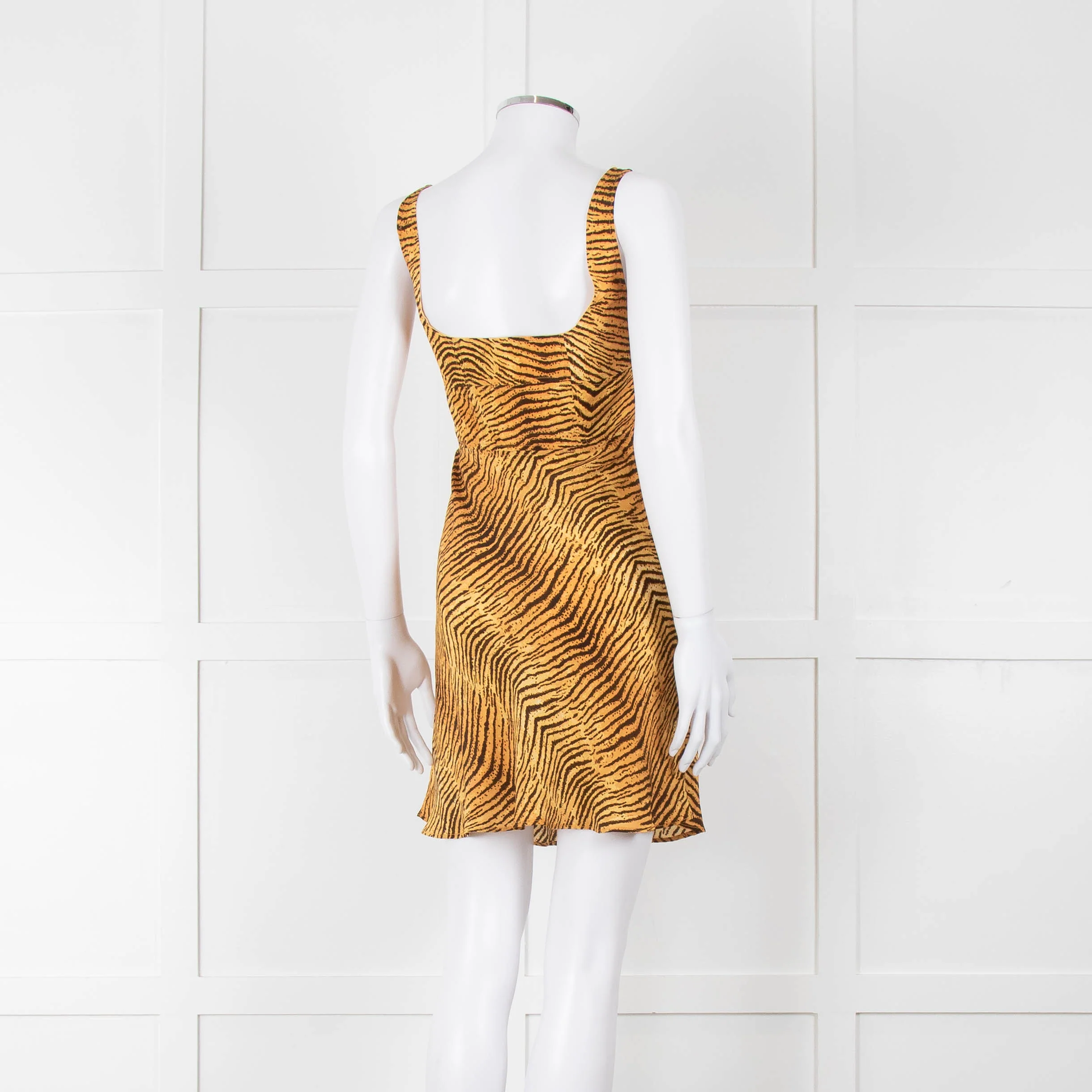 Rixo Tan Brown Animal Print Sleeveless Mini Dress - Image 4