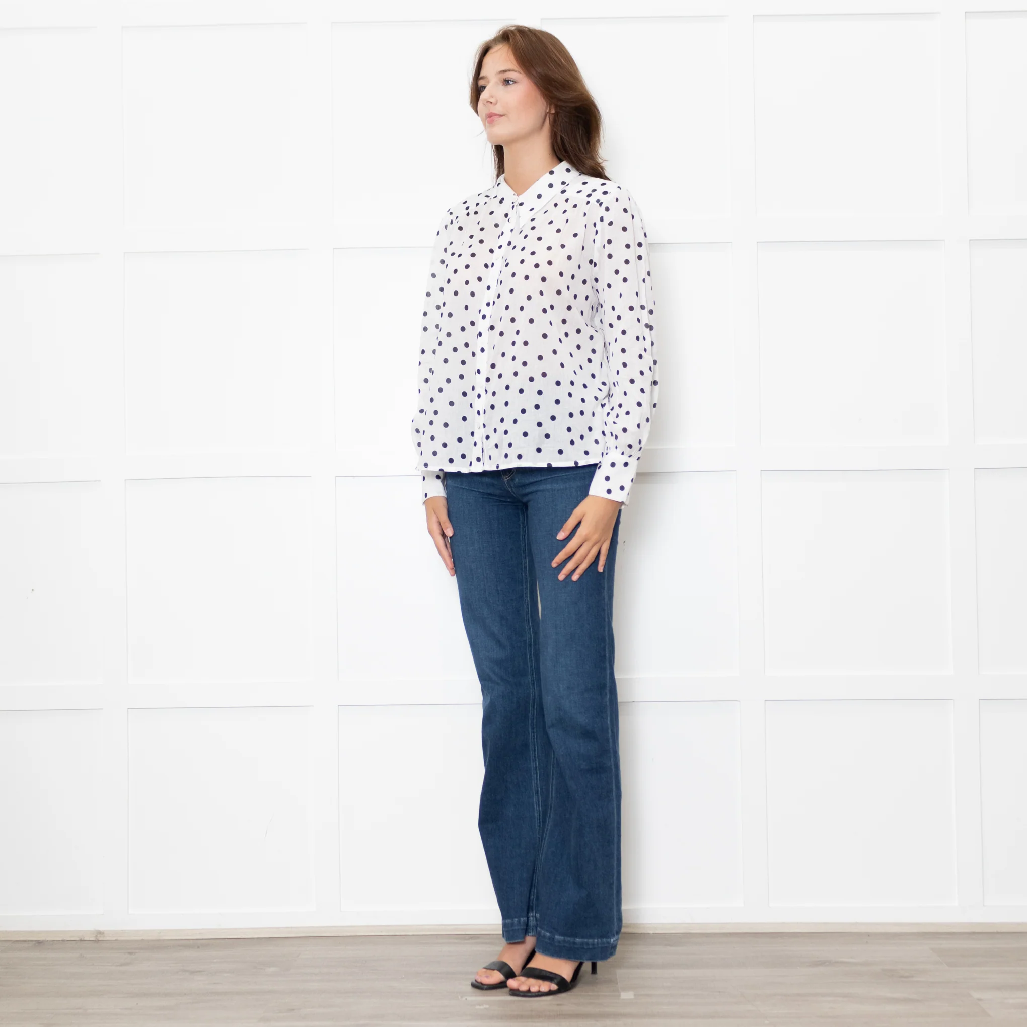 Rixo White Shirt With Black Polka Dot - Image 3