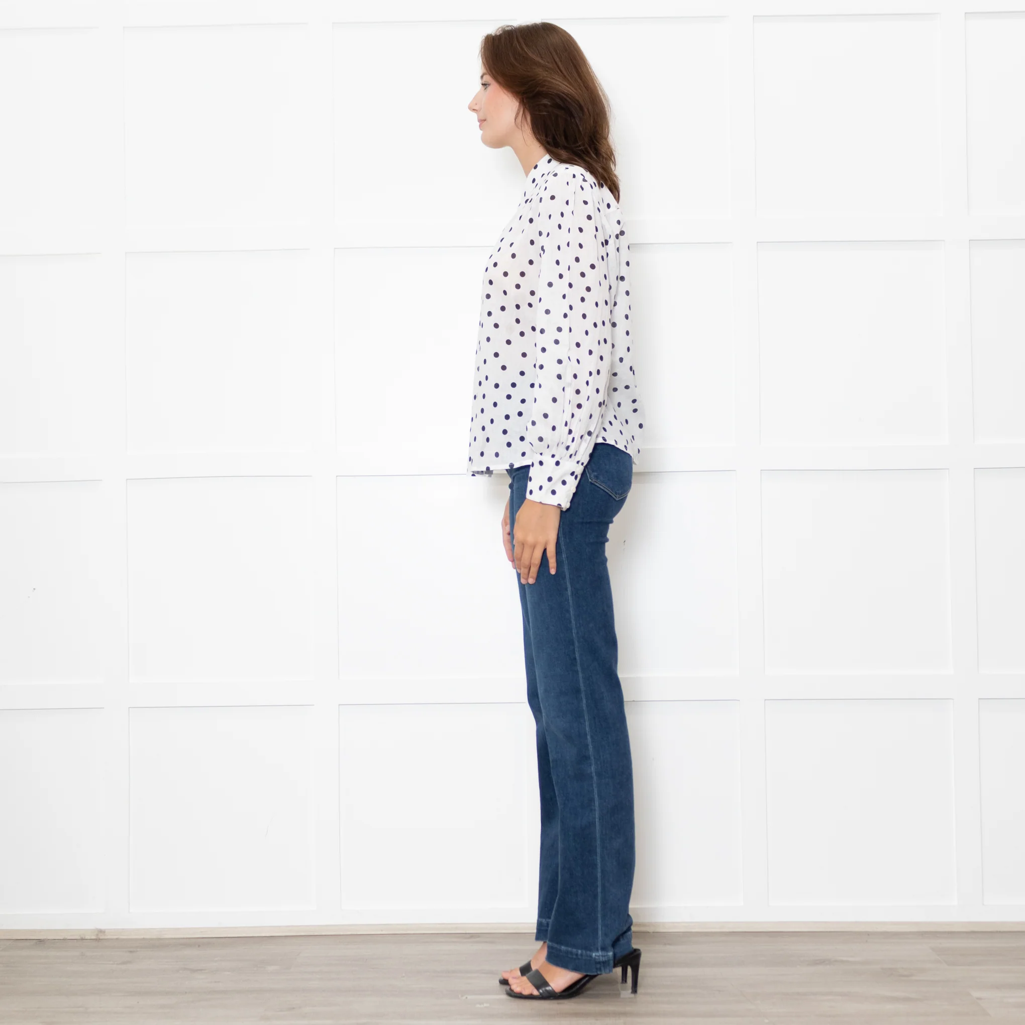 Rixo White Shirt With Black Polka Dot - Image 4