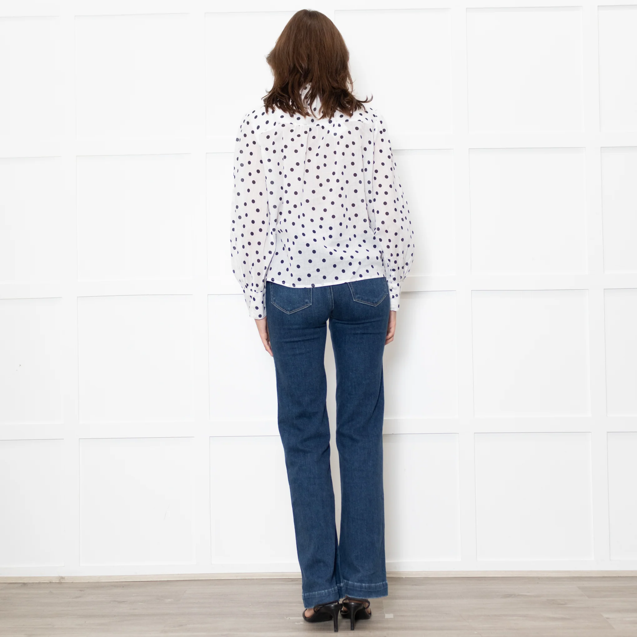 Rixo White Shirt With Black Polka Dot - Image 5