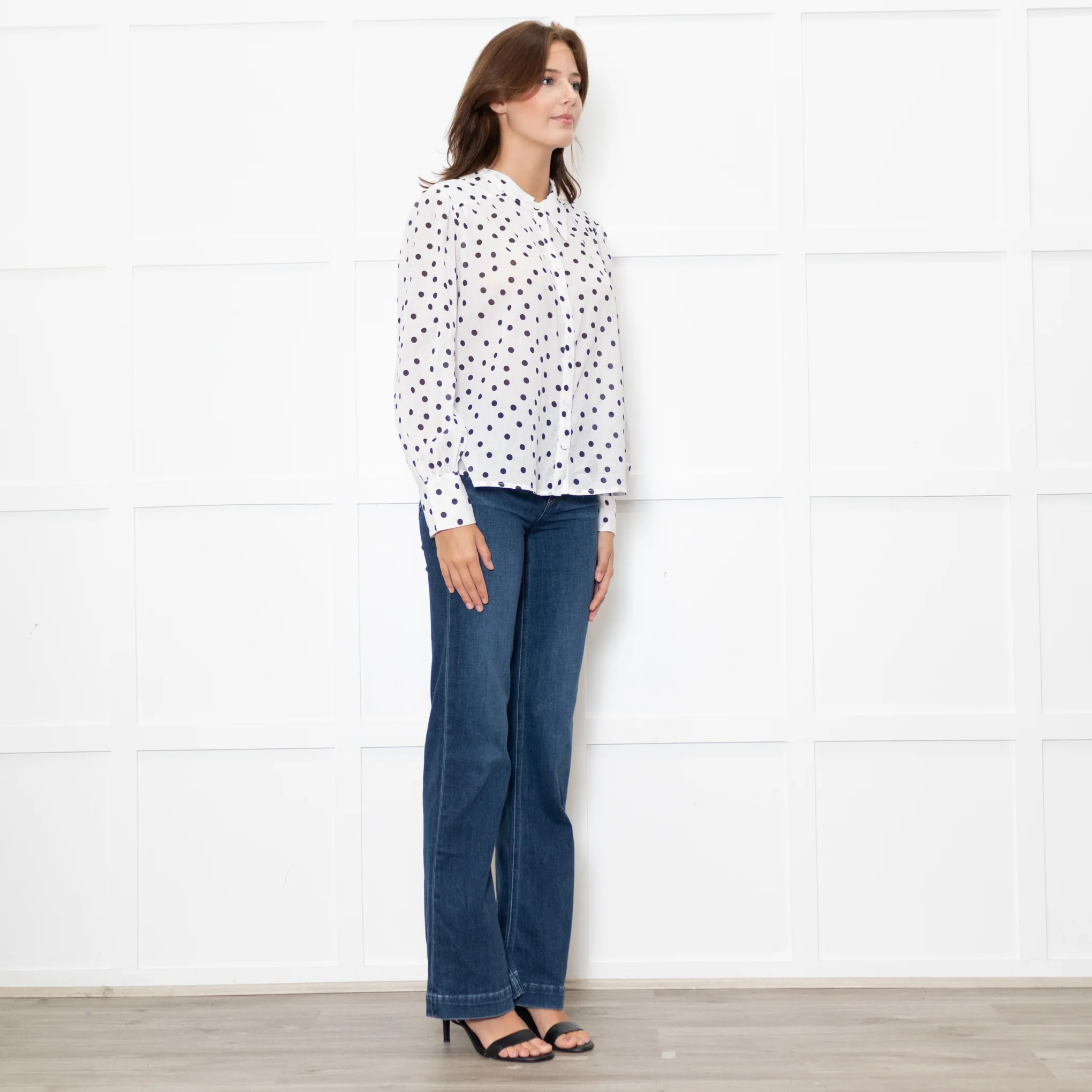 Rixo White Shirt With Black Polka Dot - Image 7
