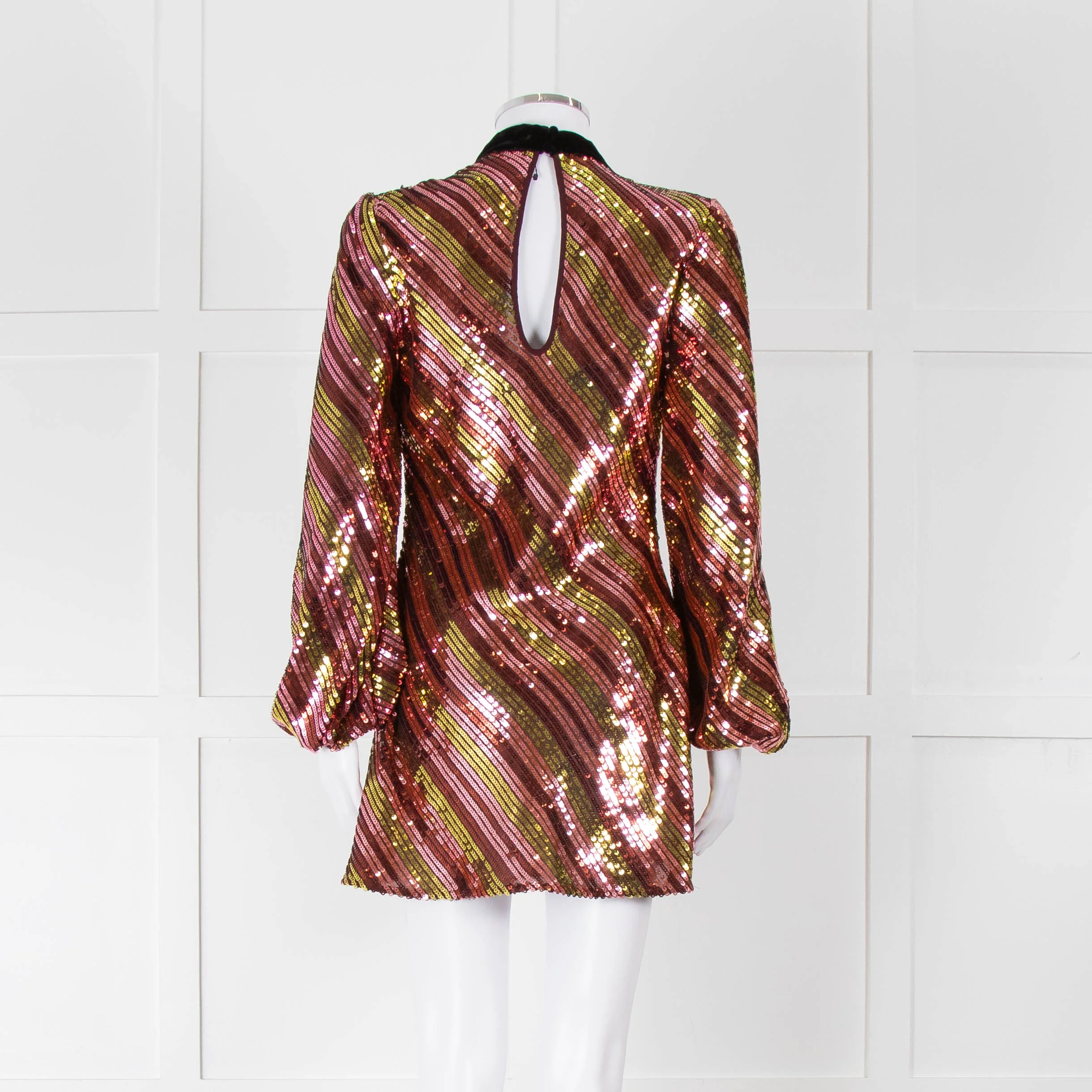 Rixo Yellow and Pink Sequin Harriet Mini Dress - Image 5