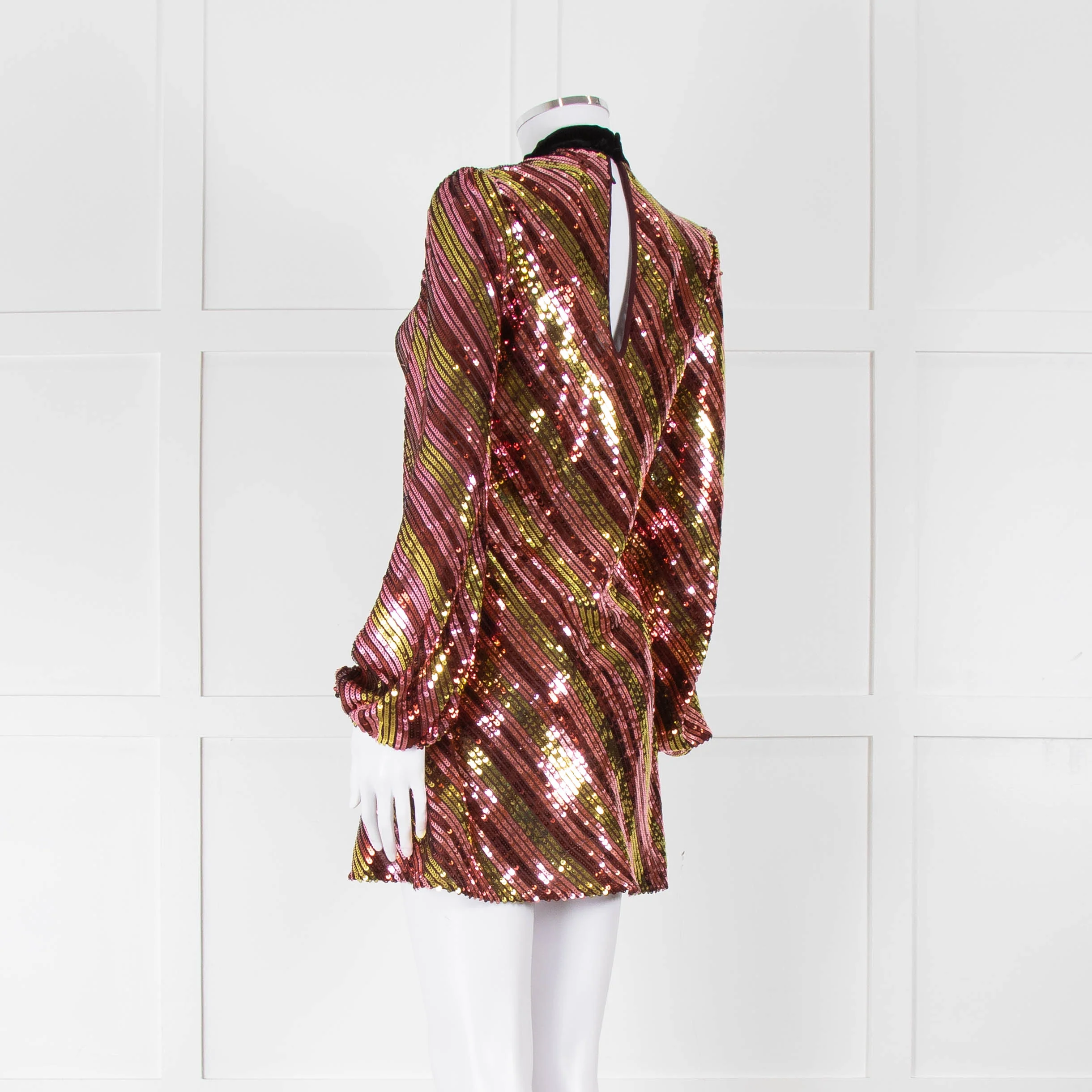 Rixo Yellow and Pink Sequin Harriet Mini Dress - Image 6