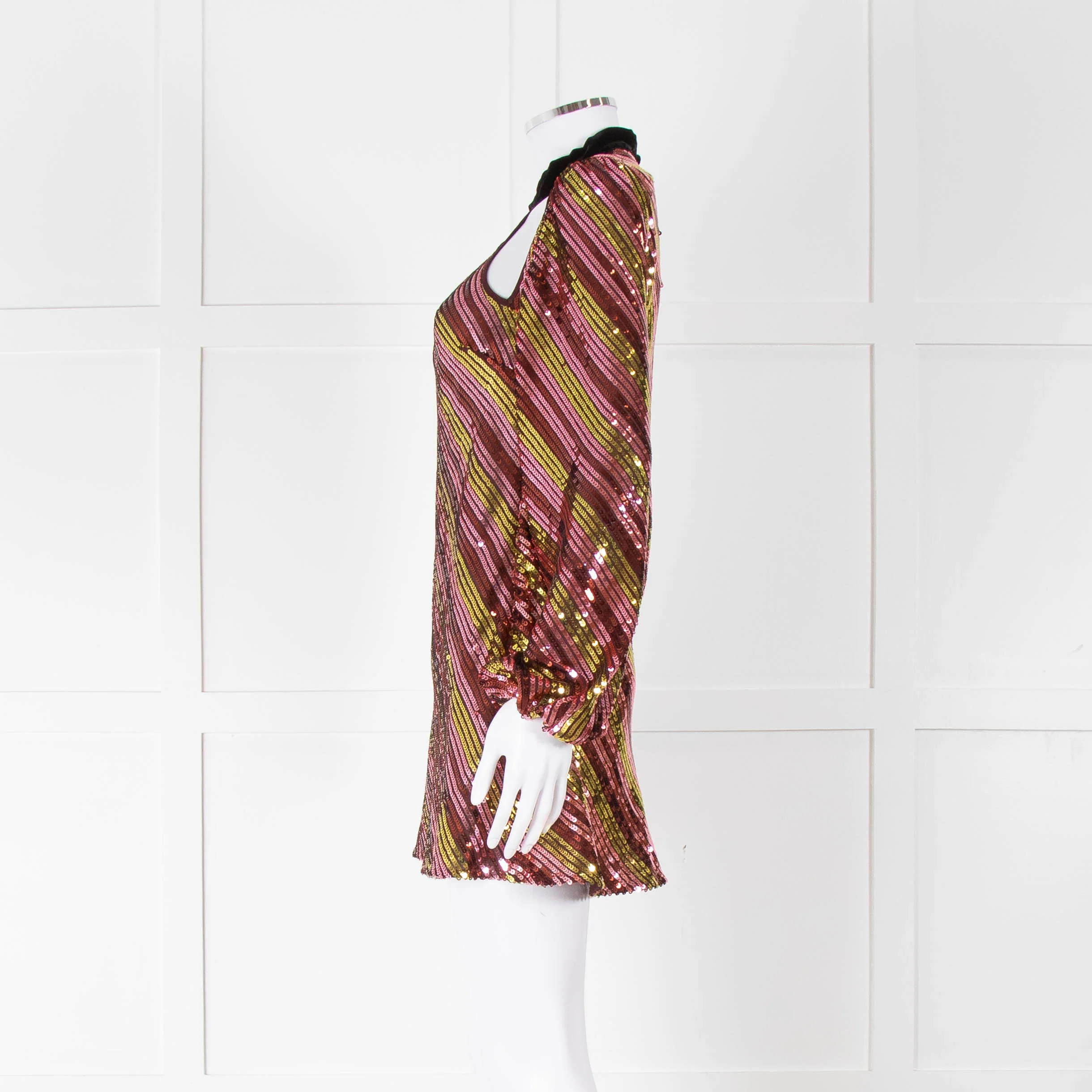 Rixo Yellow and Pink Sequin Harriet Mini Dress - Image 7