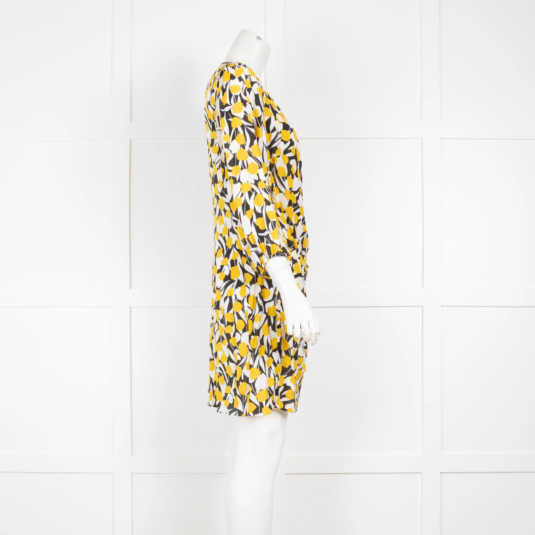 Rixo Yellow Floral Tulip Mini Dress - Image 2