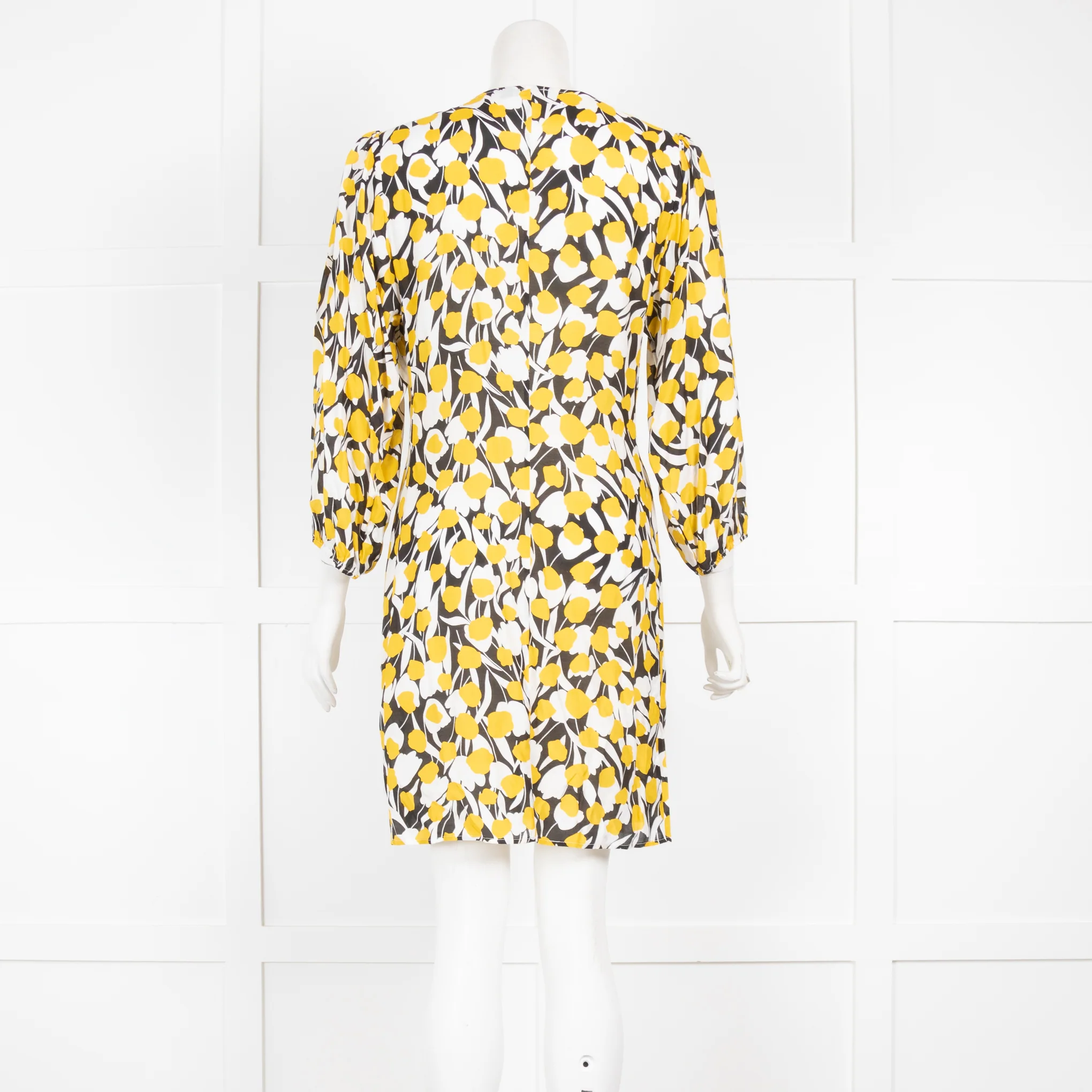 Rixo Yellow Floral Tulip Mini Dress - Image 3