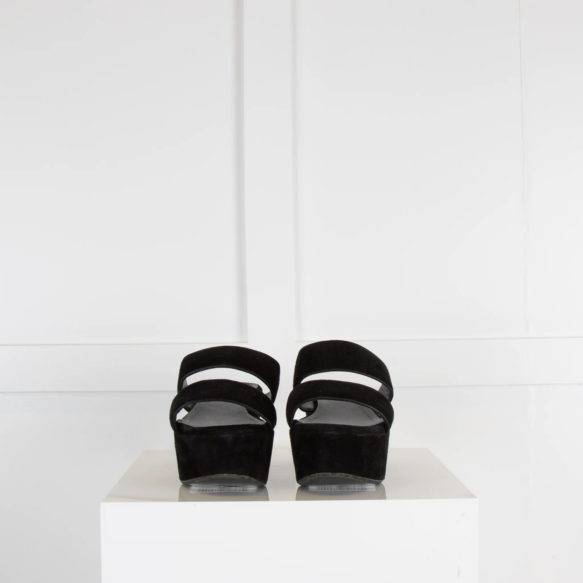 Robert Clergerie Black Wedge Suede Sandal