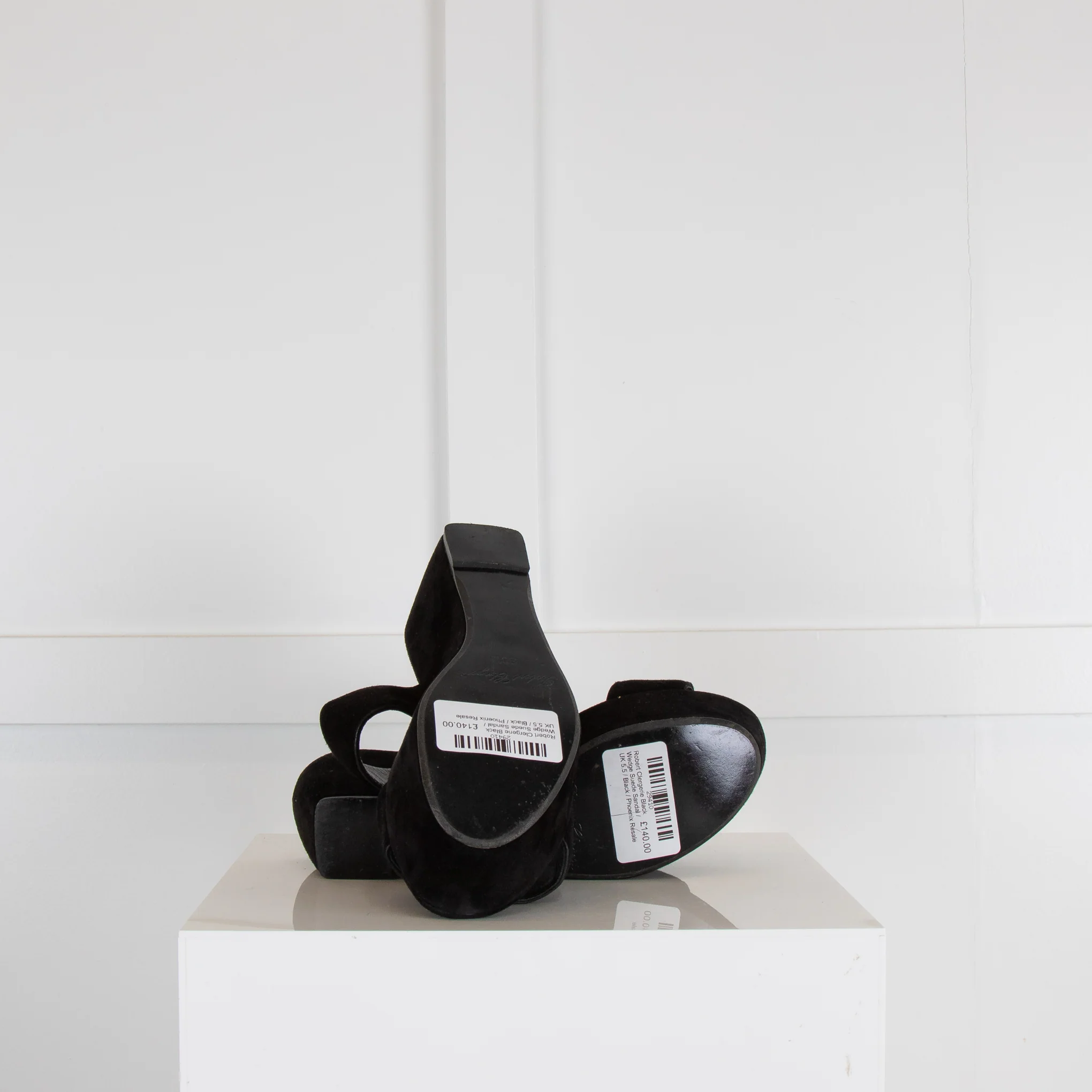 Robert Clergerie Black Wedge Suede Sandal - Image 5
