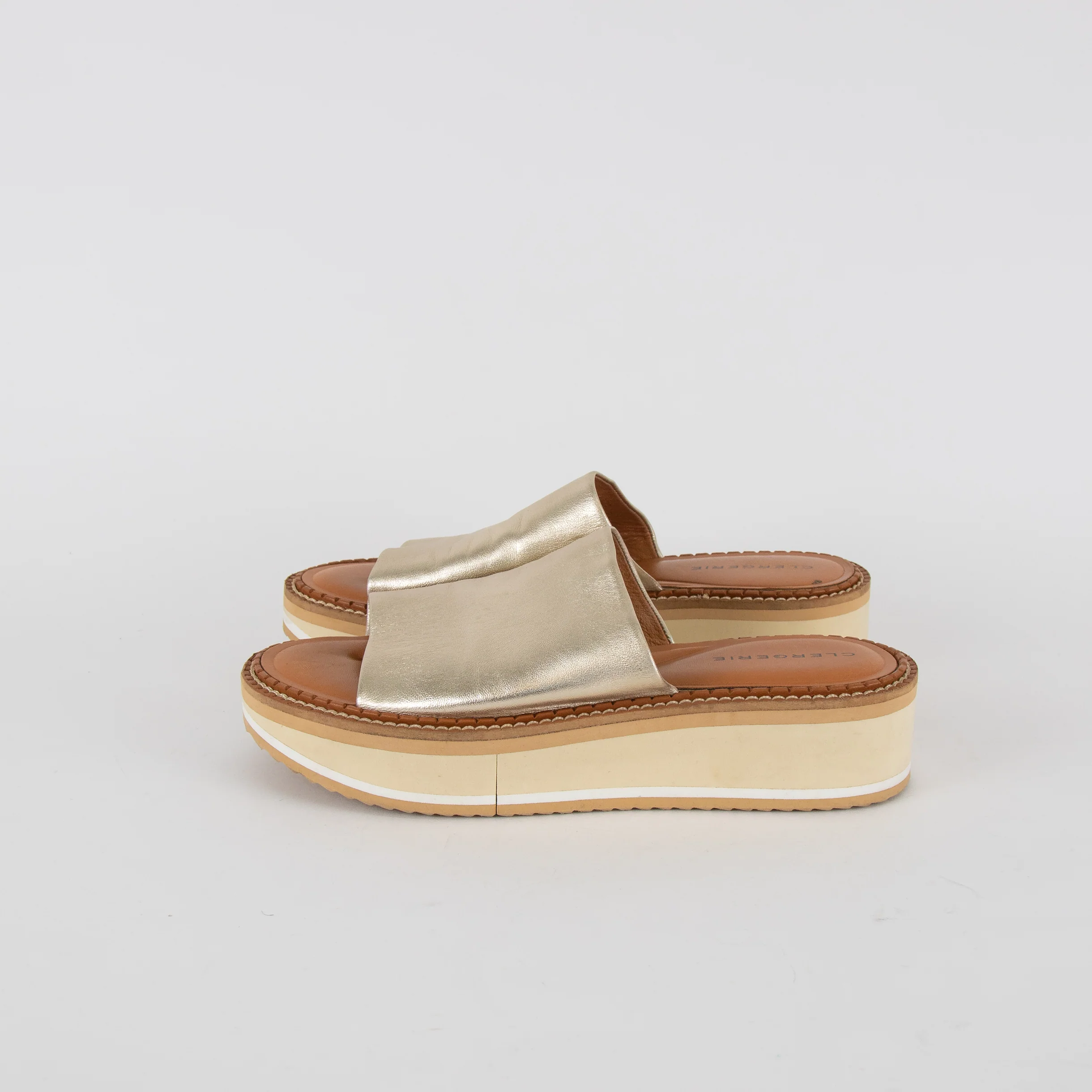 Robert Clergerie Gold Slider Sandal - Image 3