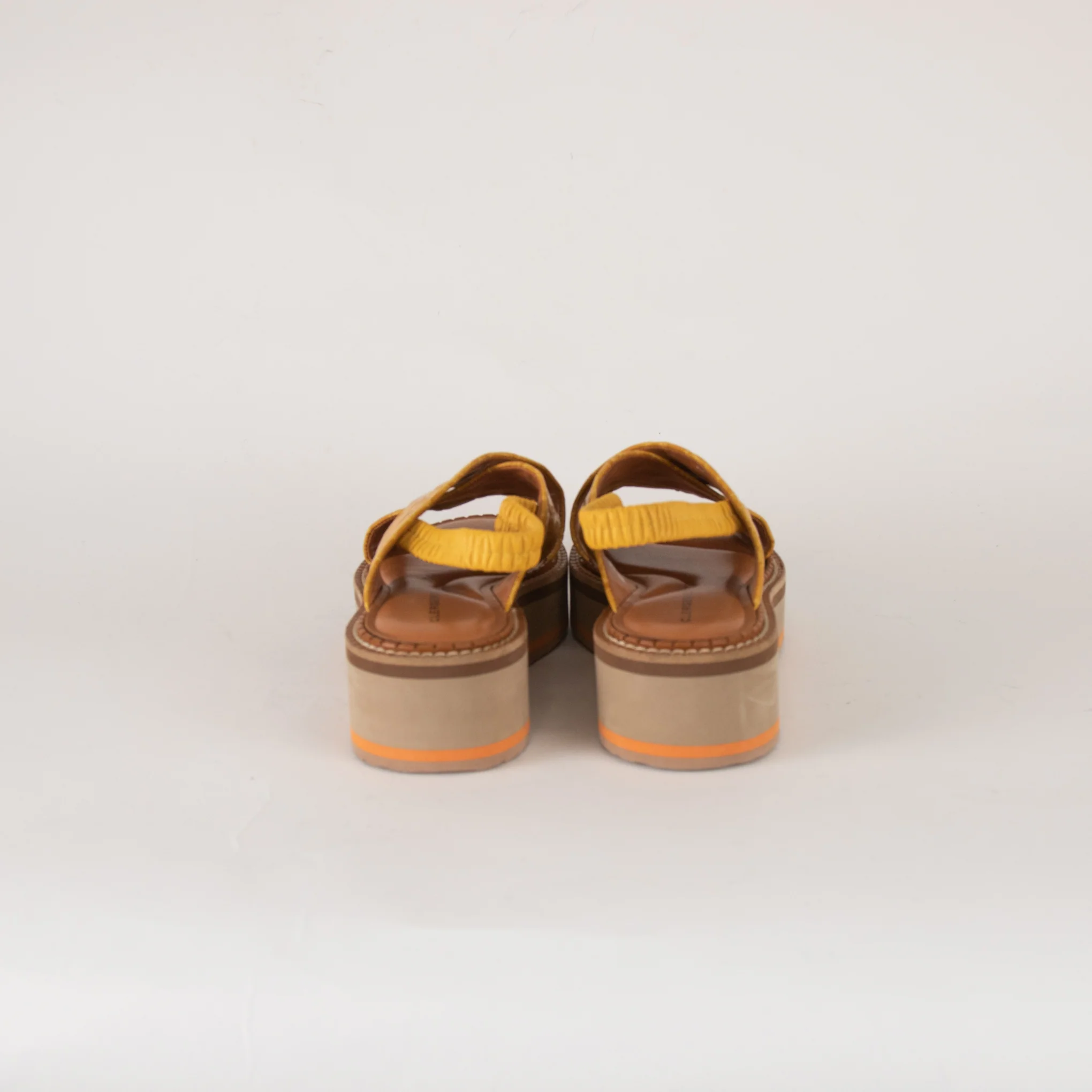 Robert Clergerie Yellow Croc Effect Platform Sandals - Image 4