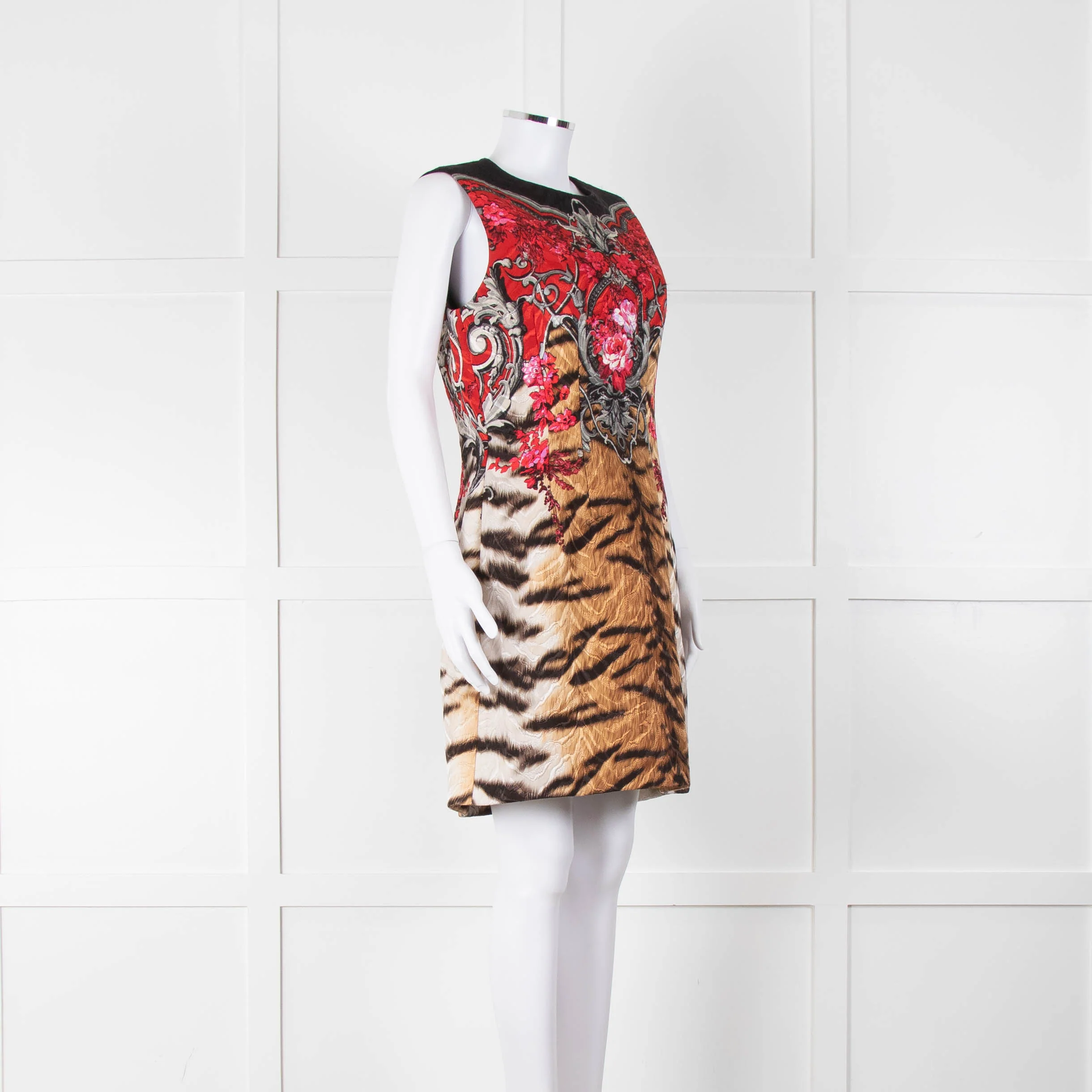 Roberto Cavalli Animal Print Wool Blend Sleeveless Dress - Image 2