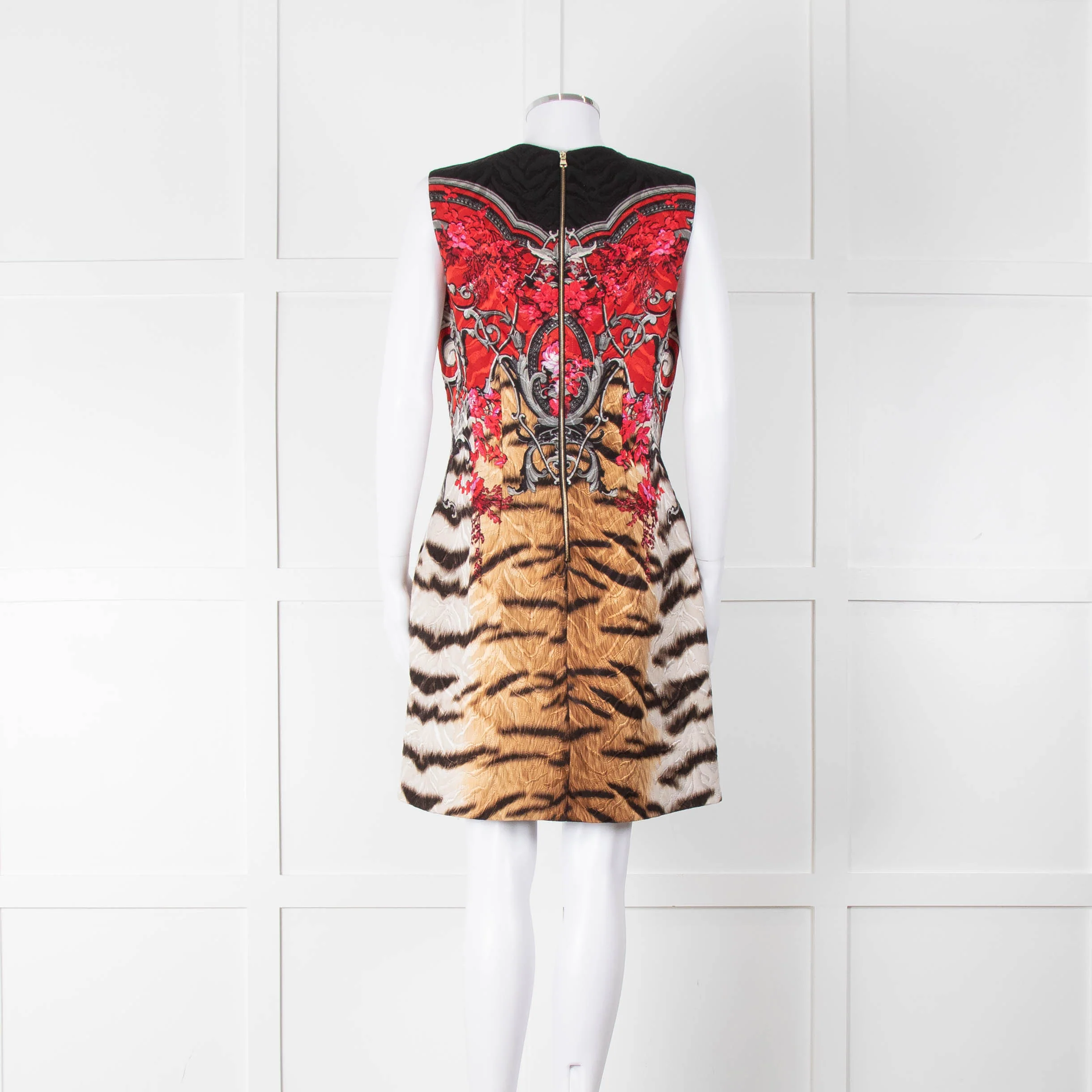 Roberto Cavalli Animal Print Wool Blend Sleeveless Dress - Image 5