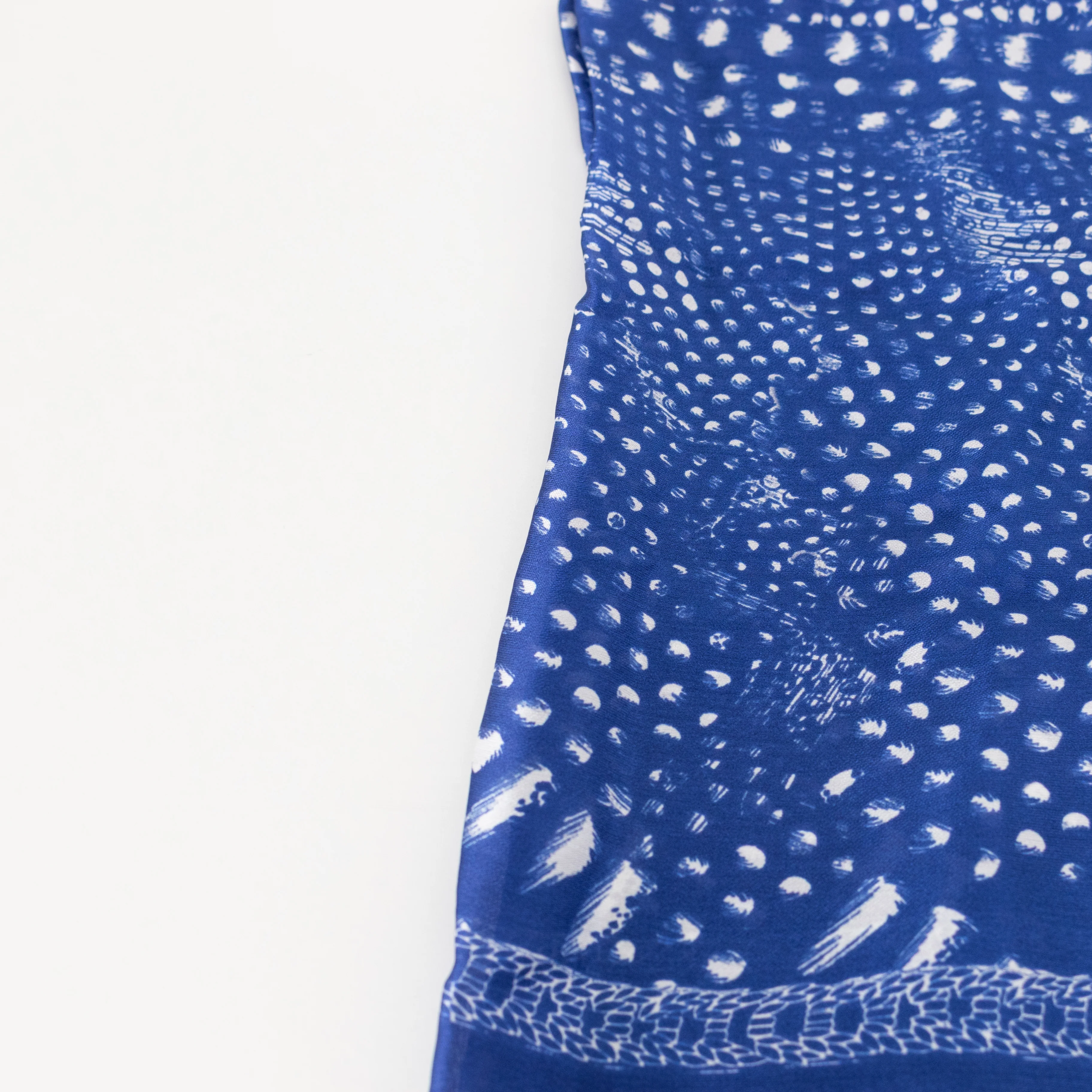 Roberto Cavalli Blue Patterned Long Silk Scarf - Image 5