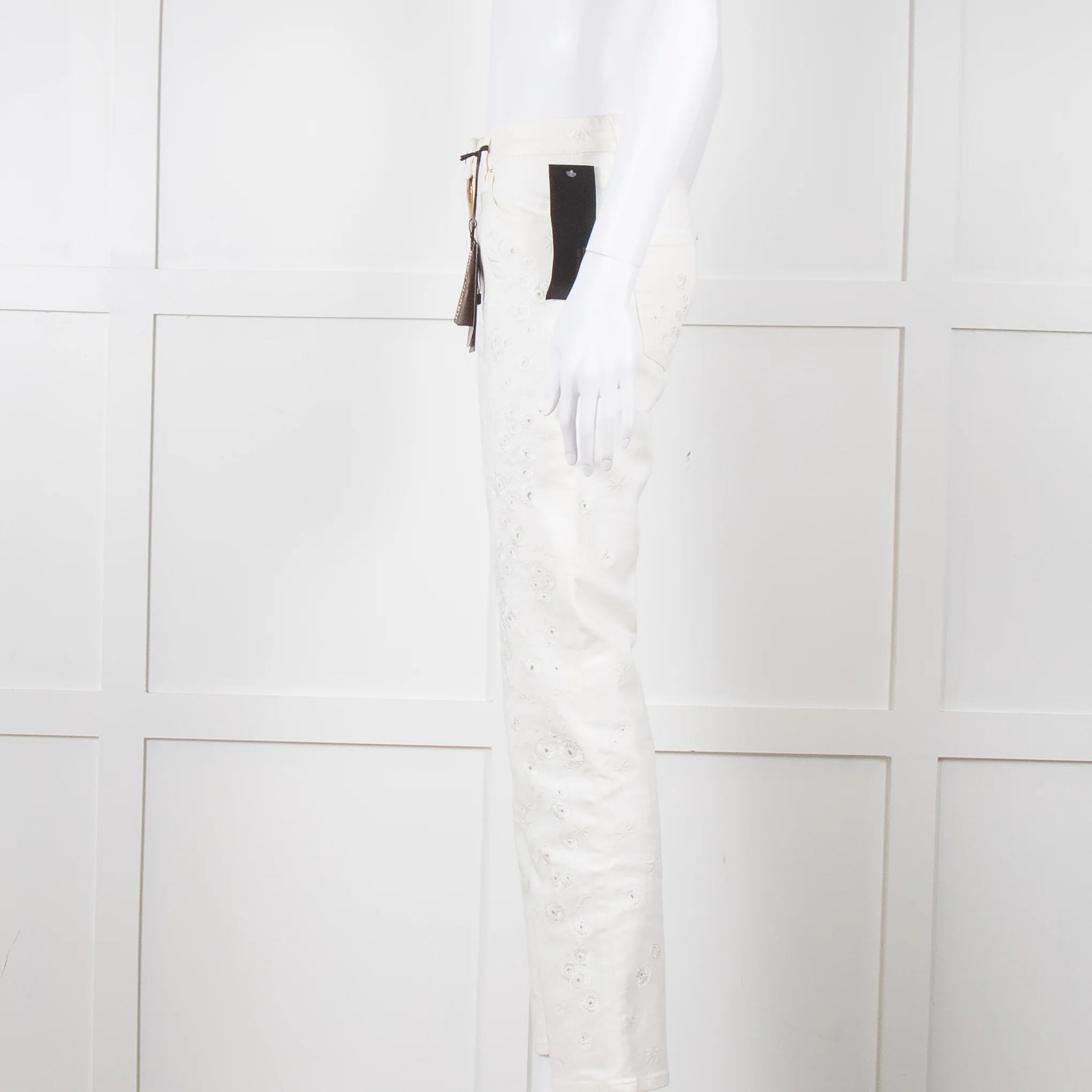 Roberto Cavalli White Cotton Embroidered Jeans - Image 7