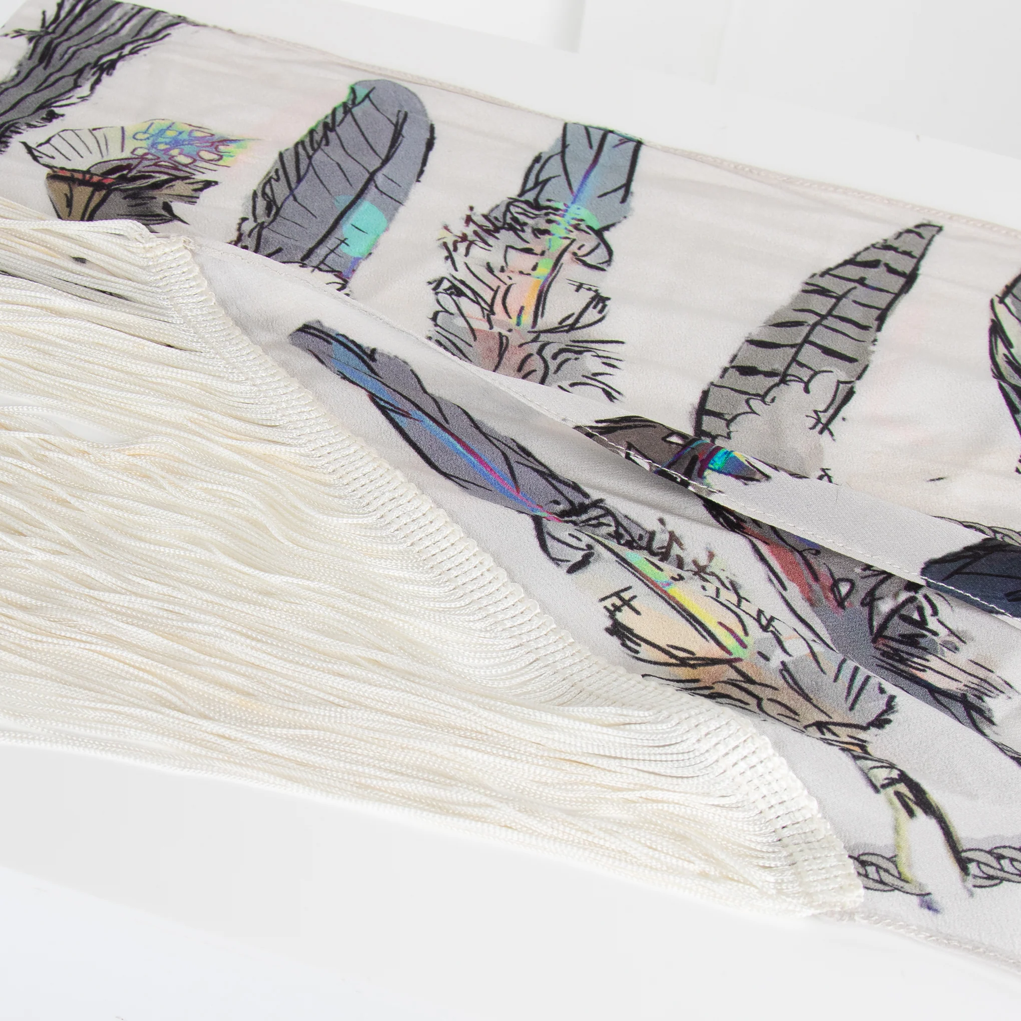 Rockins Silk Scarf with Fringing - Image 3