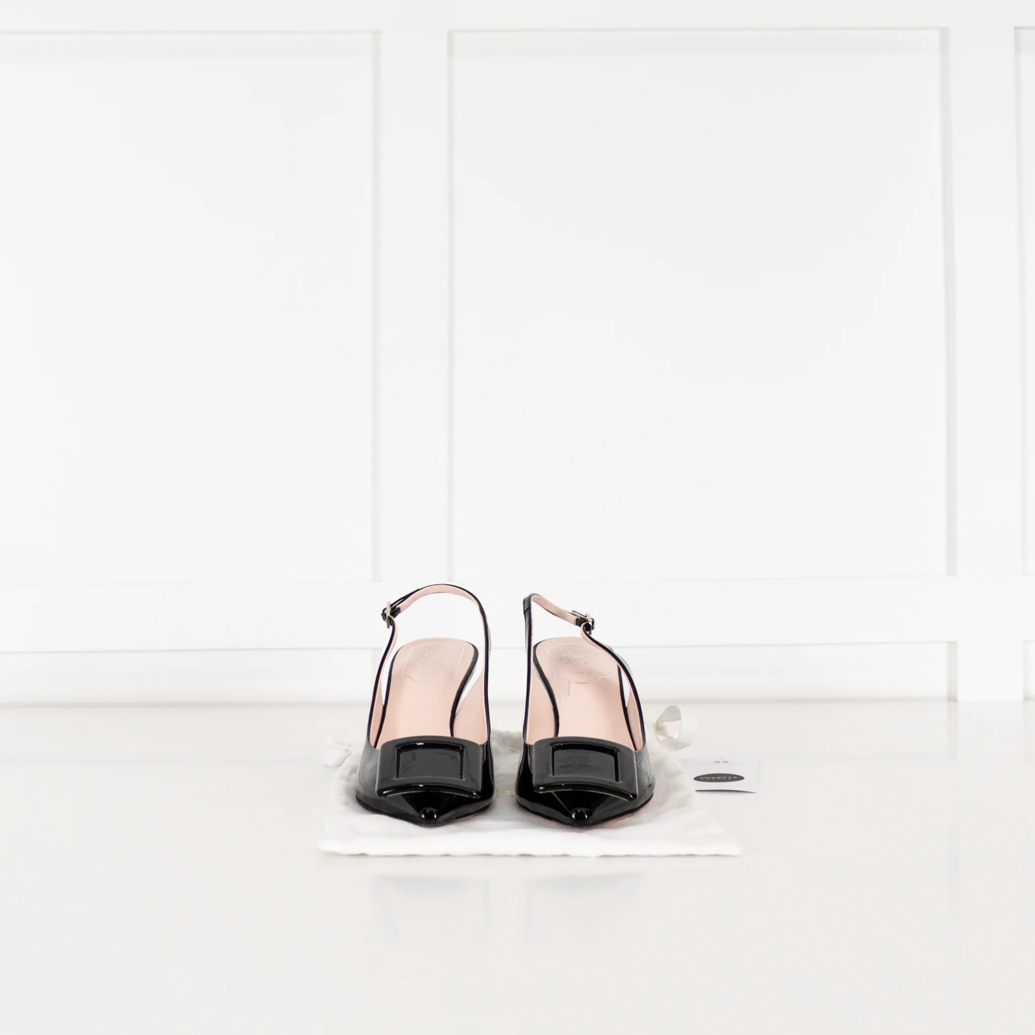 Roger Vivier Black Patent Kitten Wedge Slingback - Image 2