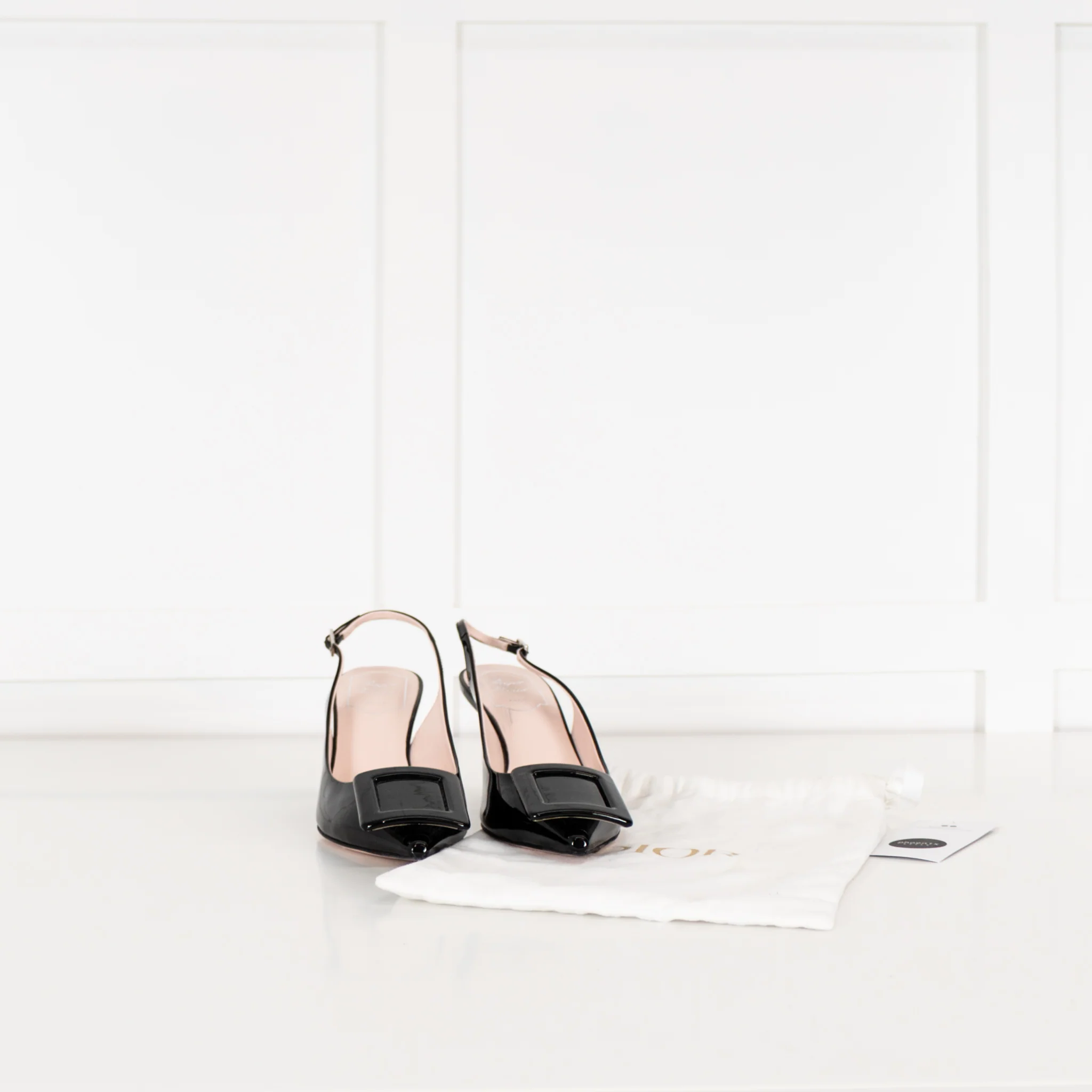 Roger Vivier Black Patent Kitten Wedge Slingback - Image 3