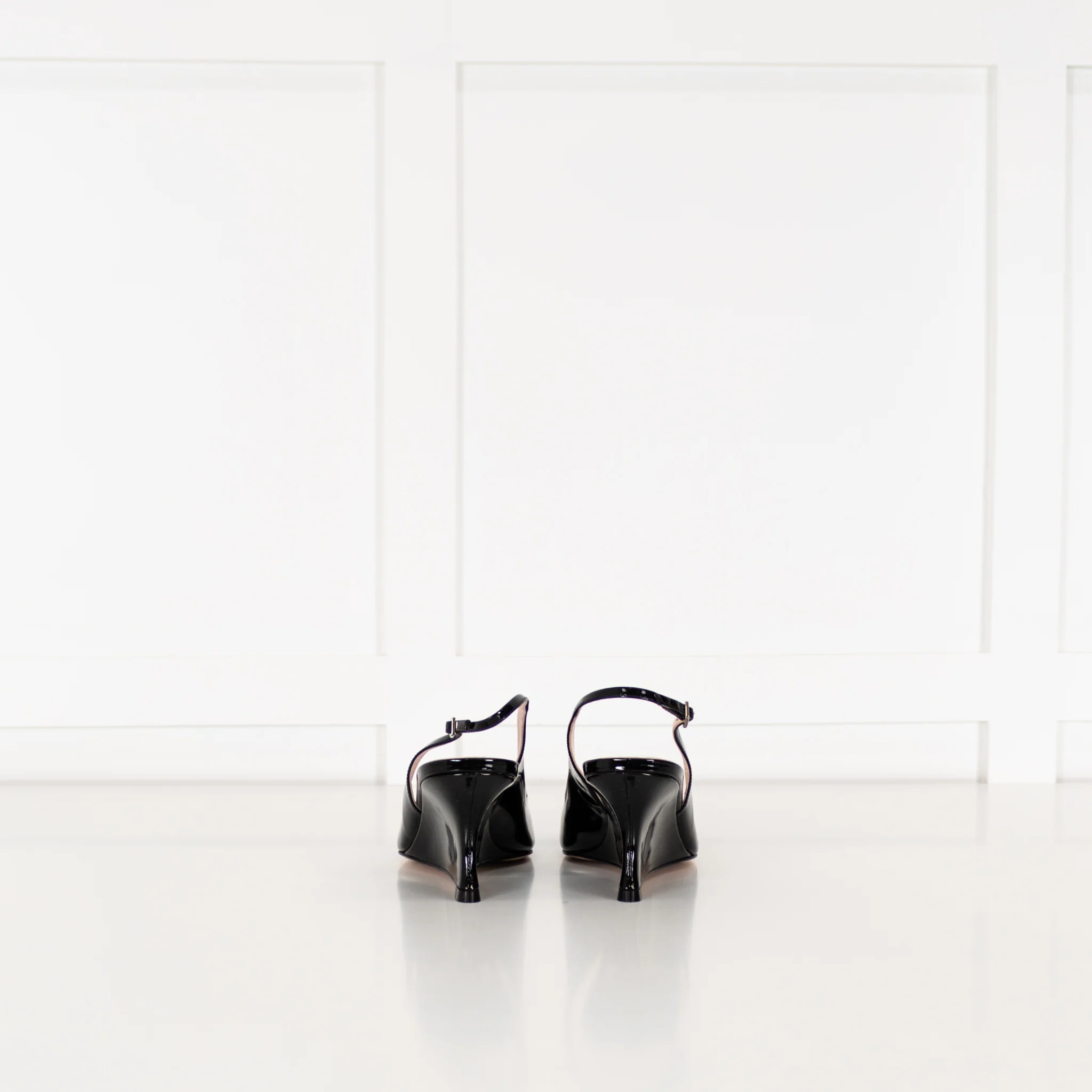 Roger Vivier Black Patent Kitten Wedge Slingback - Image 6