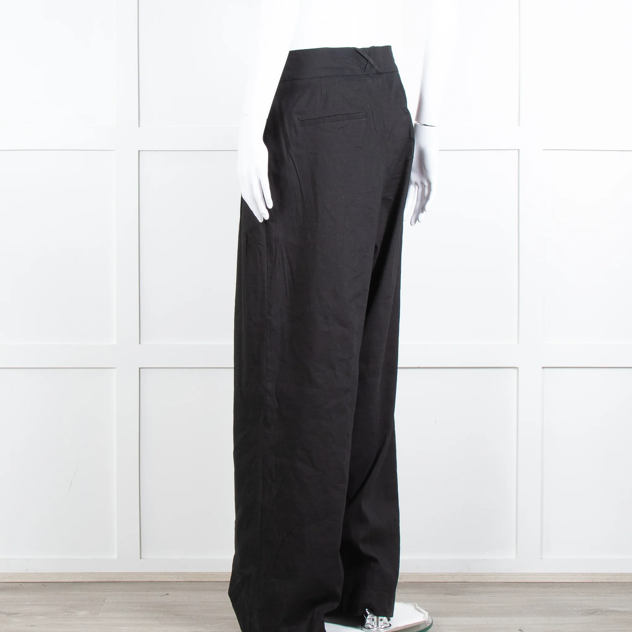 Rohe Black Linen Blend High Waisted Trousers - Image 6