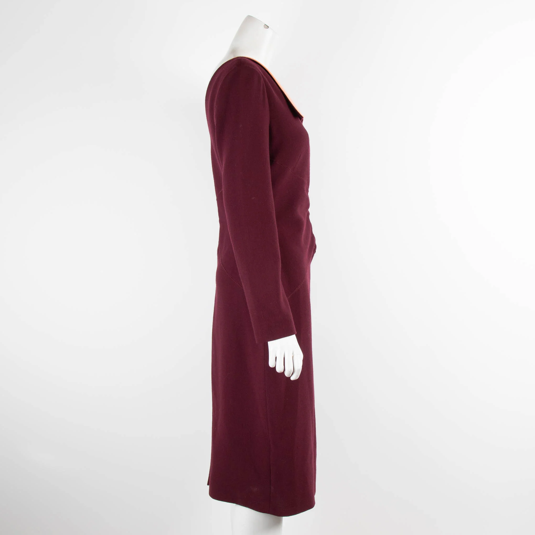 Roksanda Burgundy with Zip Peach Collar Dress - Image 2