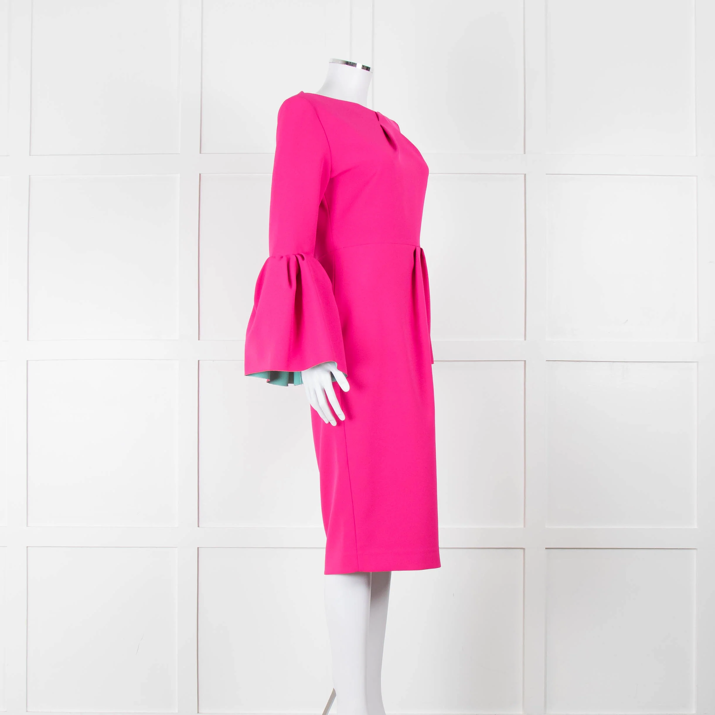Roksanda Hot Pink Exaggerated Sleeve Midi Dress - Image 2
