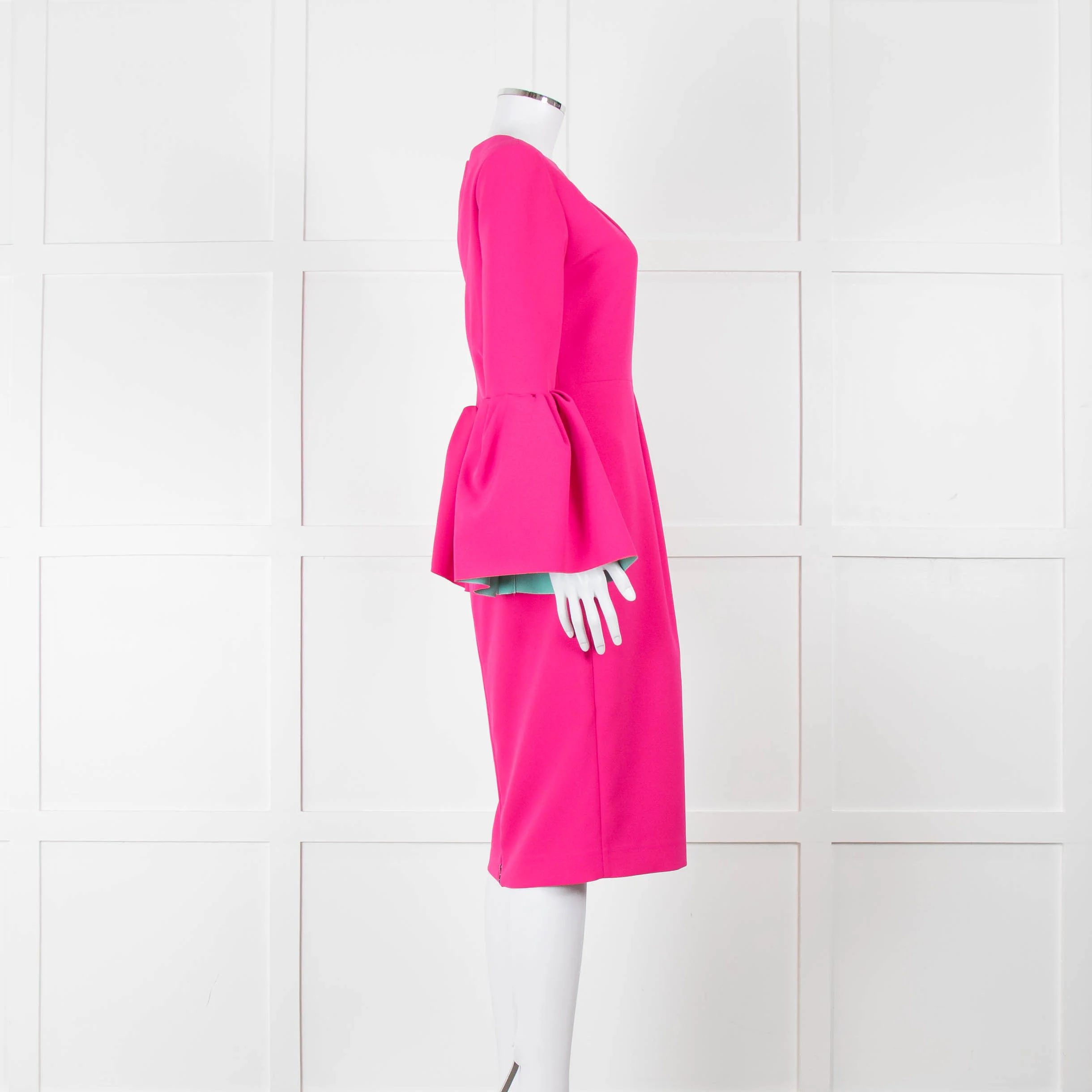 Roksanda Hot Pink Exaggerated Sleeve Midi Dress - Image 3