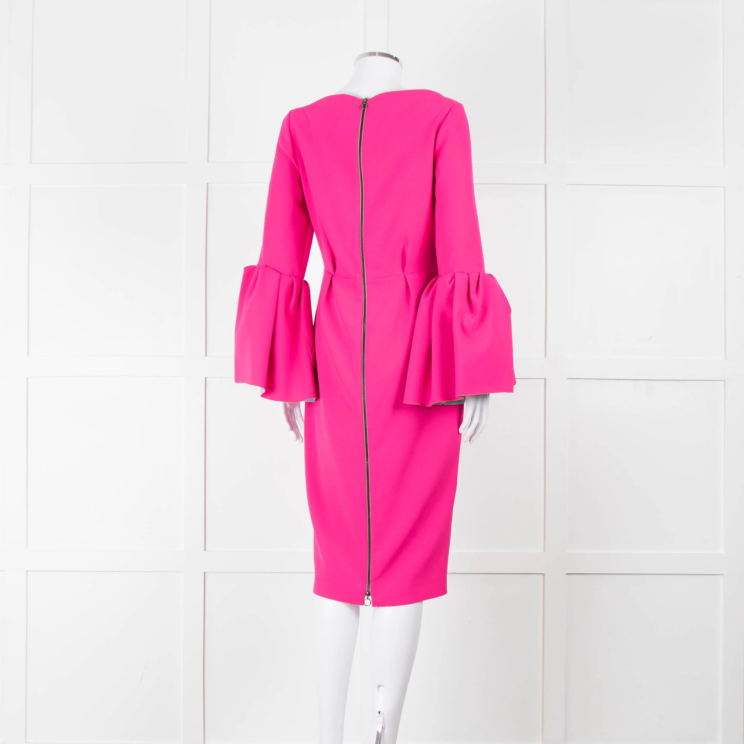 Roksanda Hot Pink Exaggerated Sleeve Midi Dress - Image 4