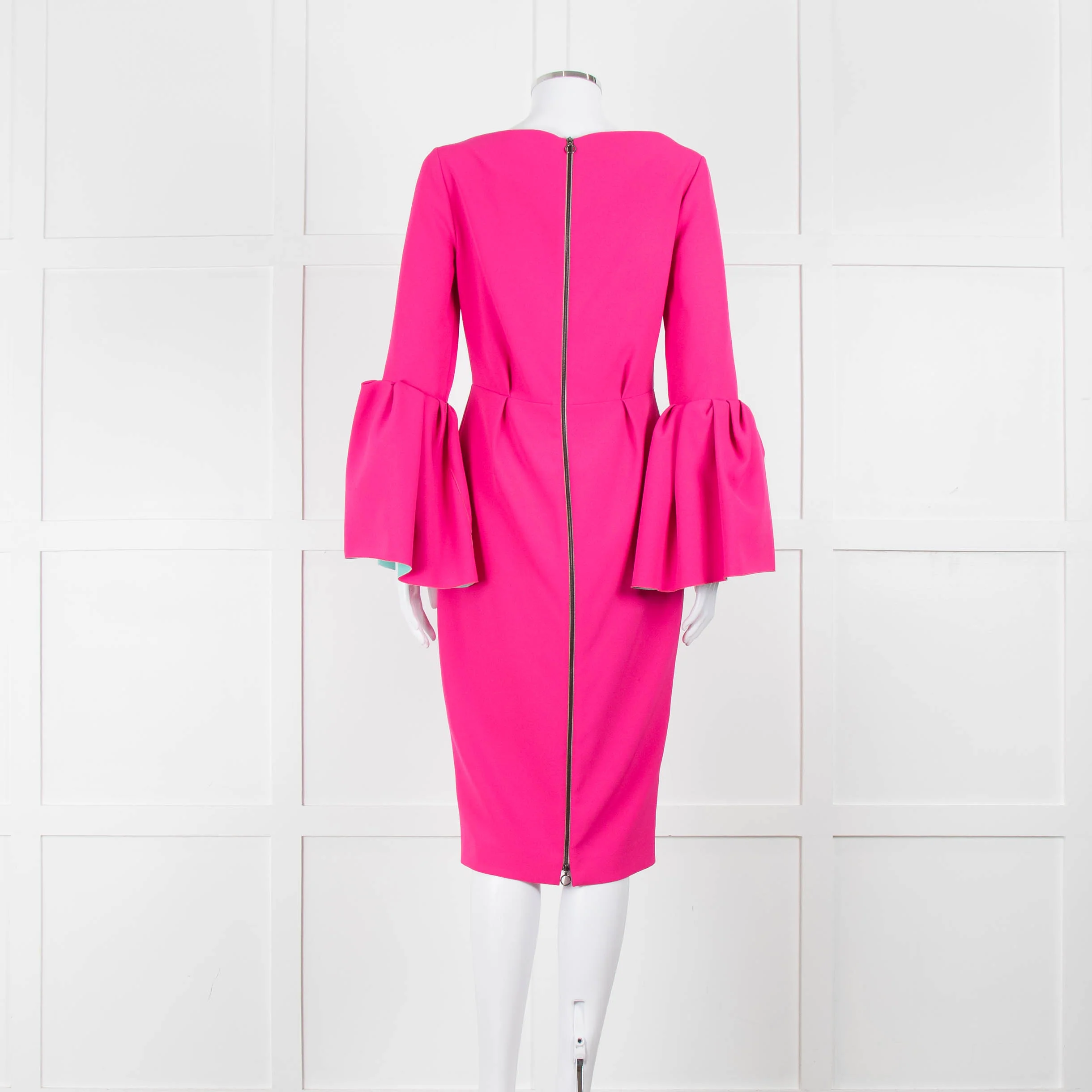 Roksanda Hot Pink Exaggerated Sleeve Midi Dress - Image 5