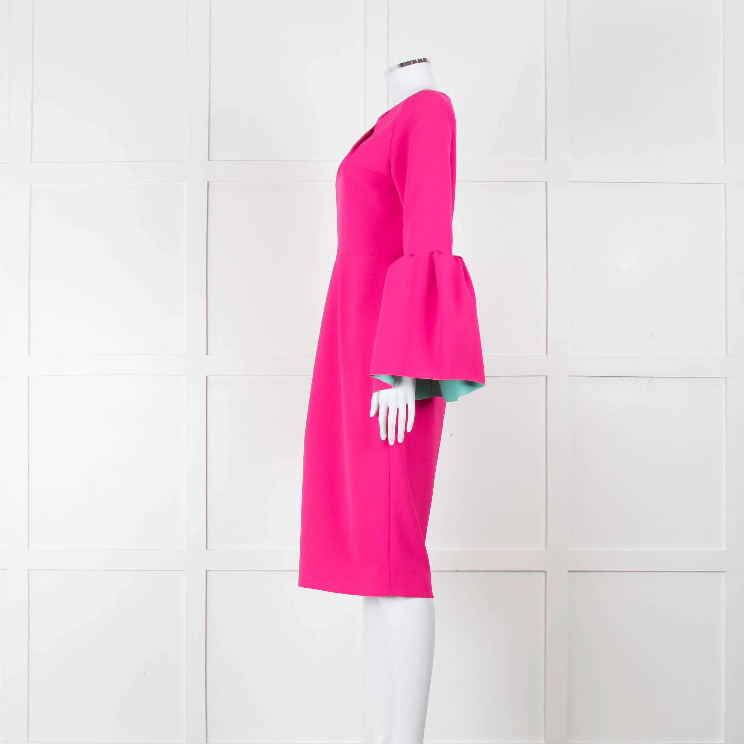 Roksanda Hot Pink Exaggerated Sleeve Midi Dress - Image 7