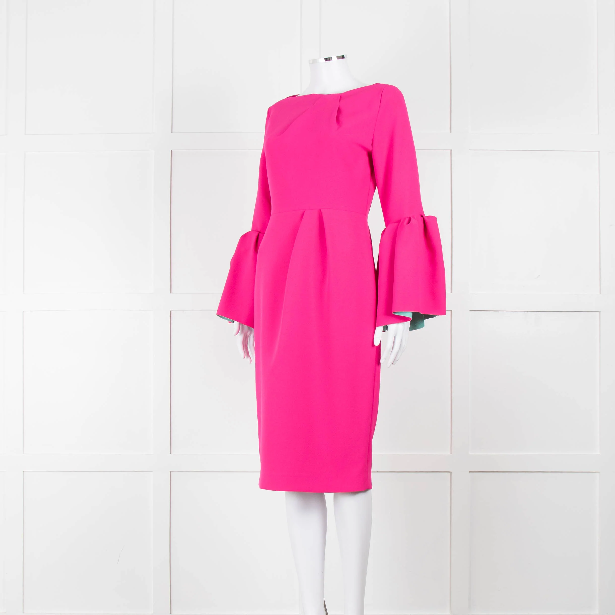 Roksanda Hot Pink Exaggerated Sleeve Midi Dress - Image 8