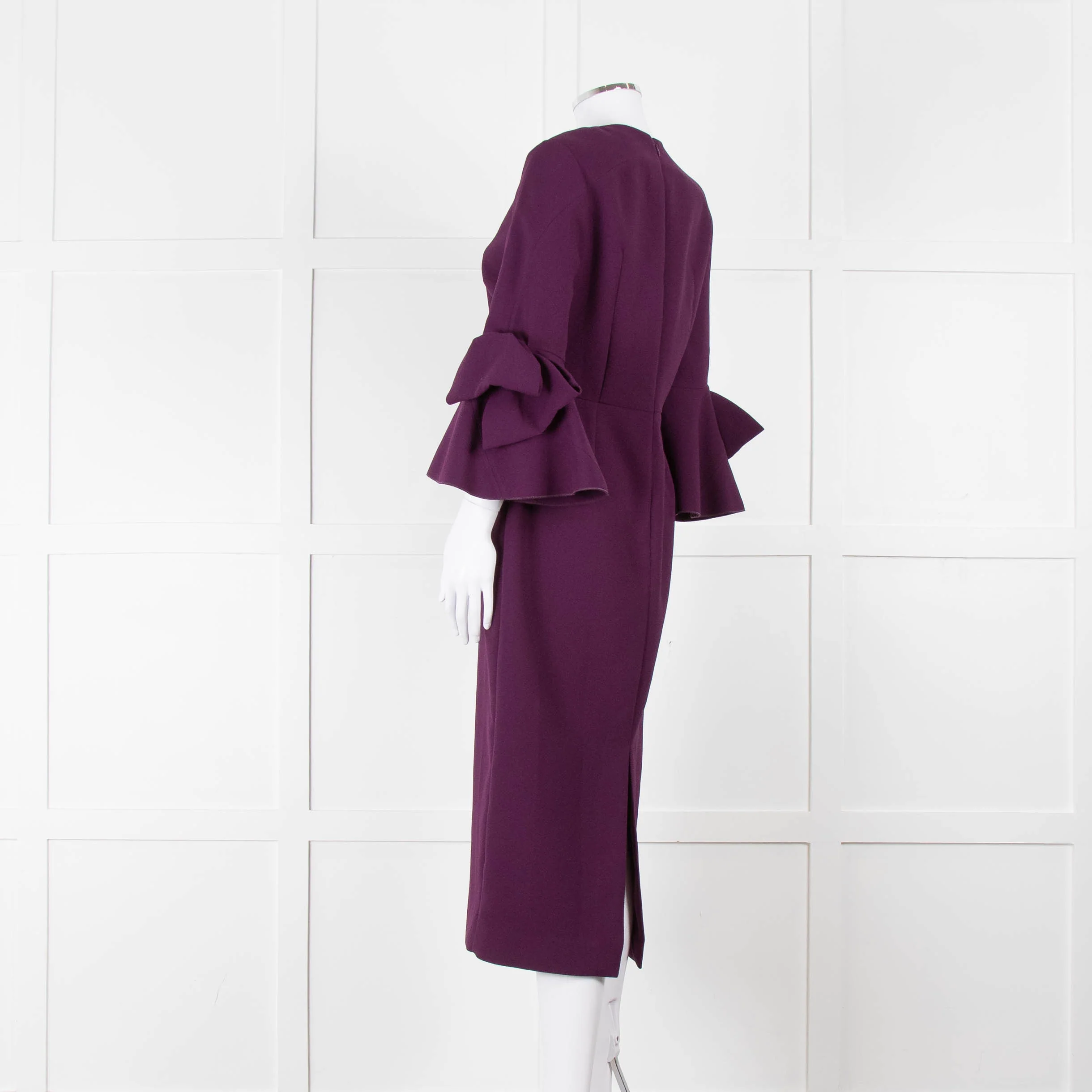 Roksanda Purple Bow Sleeve Midi Dress - Image 6