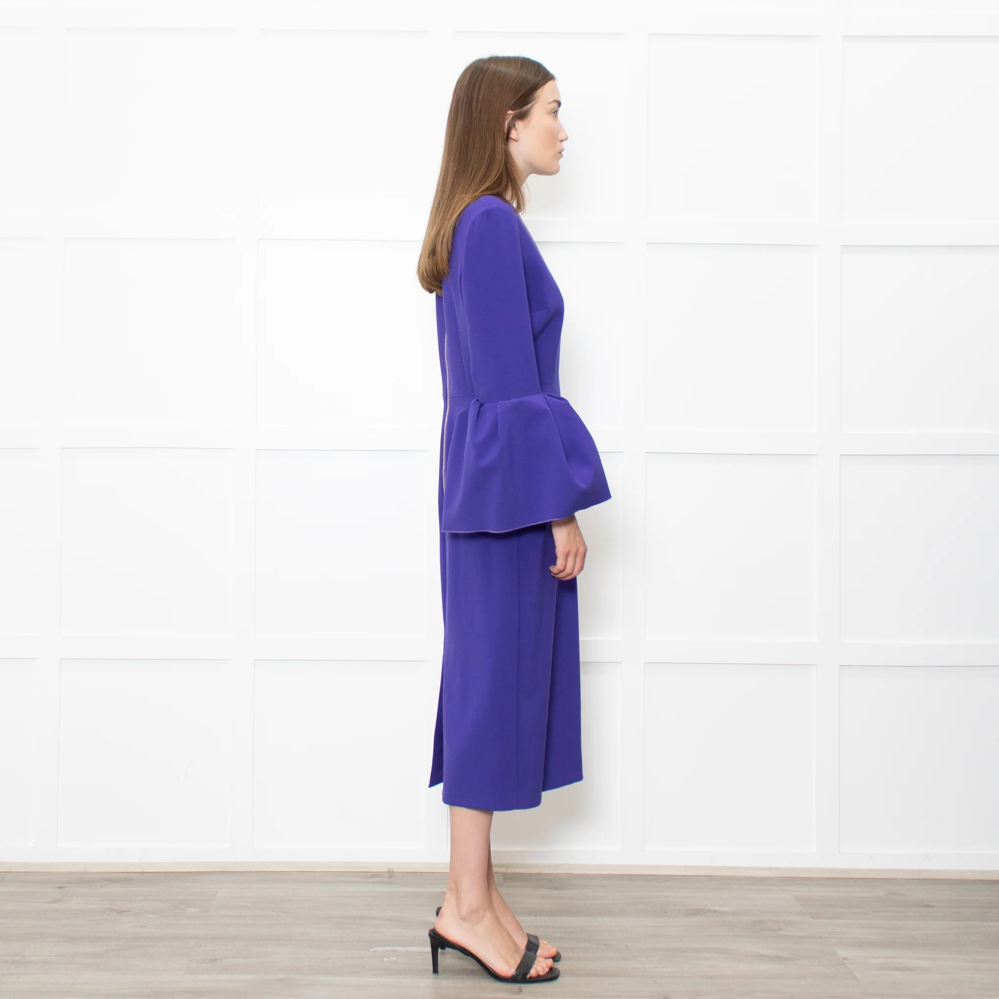 Roksanda Purple Exaggerated Sleeve Midi Dress - Image 6