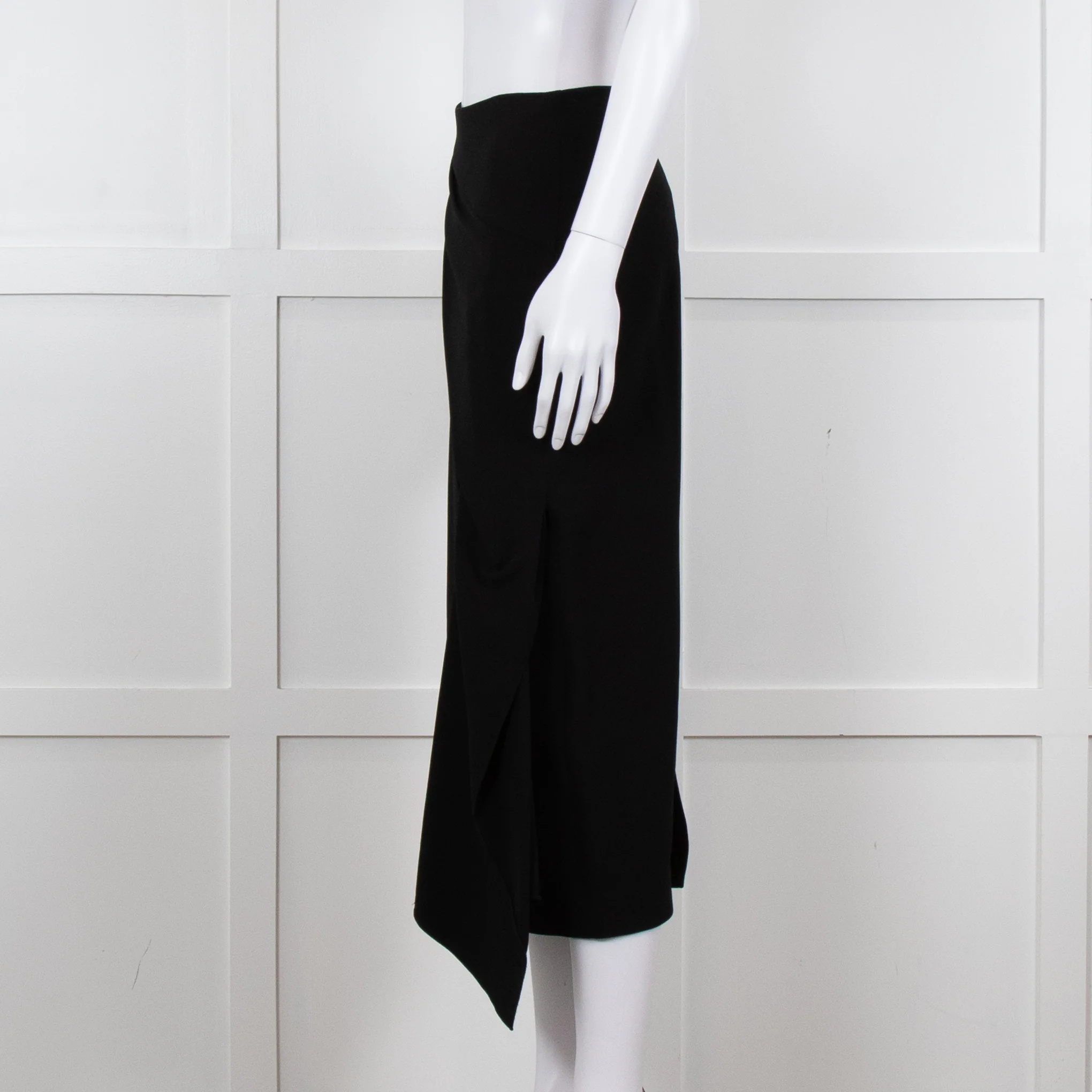 Roland Mouret Black Gold Zip Midi Skirt - Image 3
