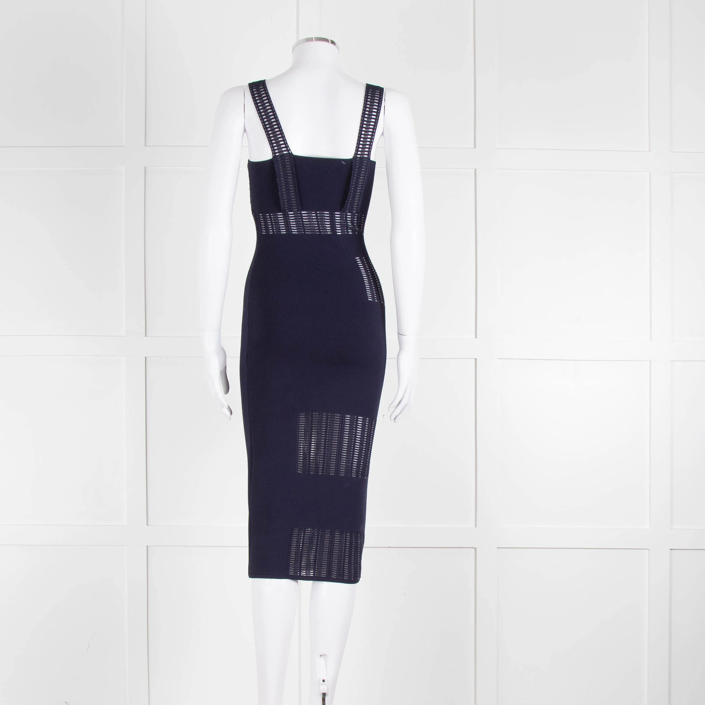 Roland Mouret Navy Stretch Knit Cocktail Dress - Image 5