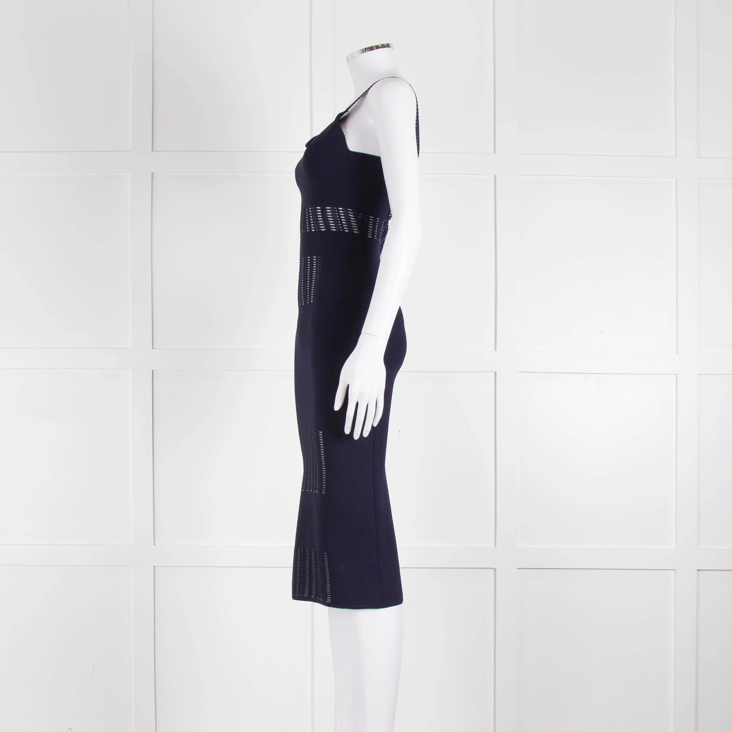 Roland Mouret Navy Stretch Knit Cocktail Dress - Image 7