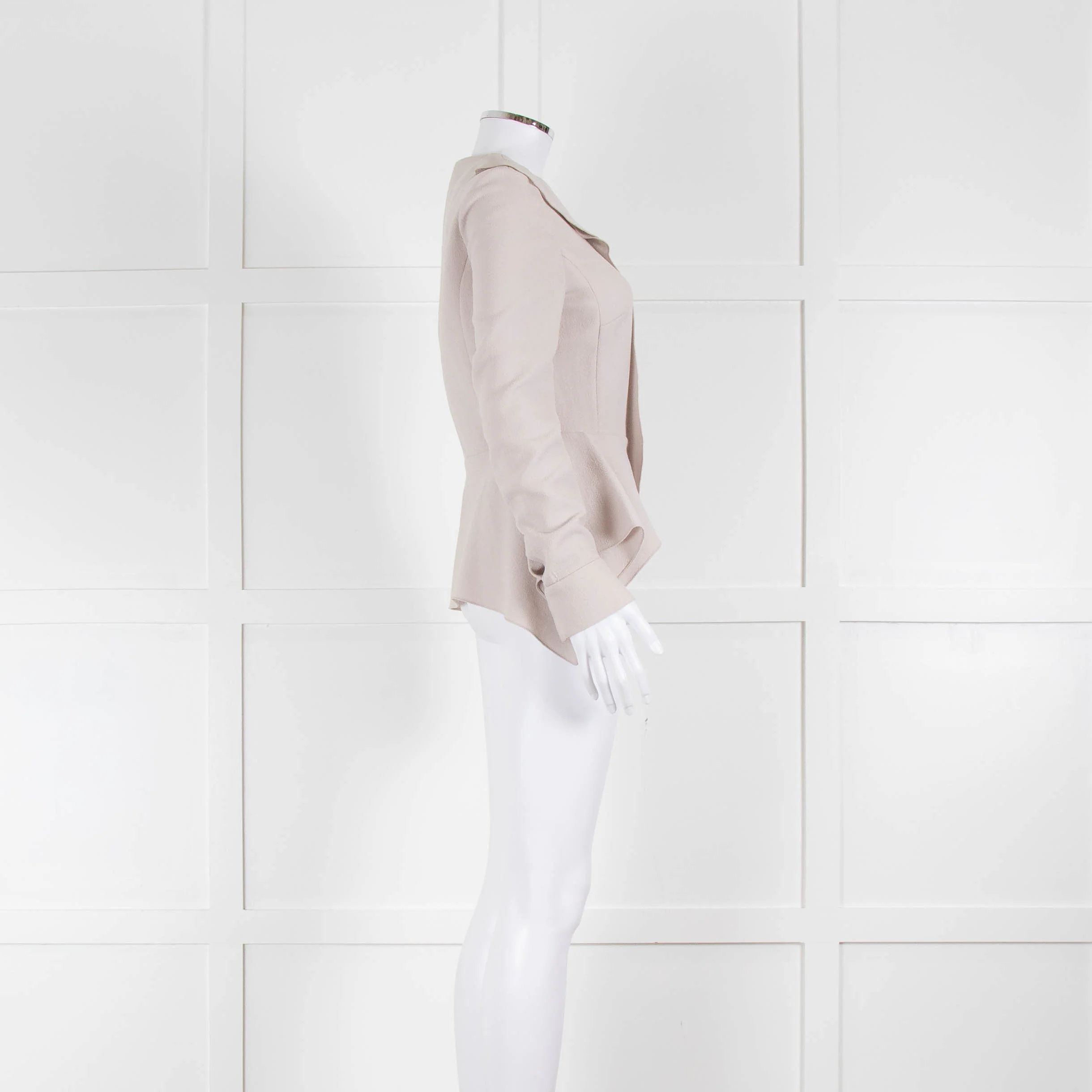Roland Mouret Putty Coloured Crepe Tailored Jacket - Image 2