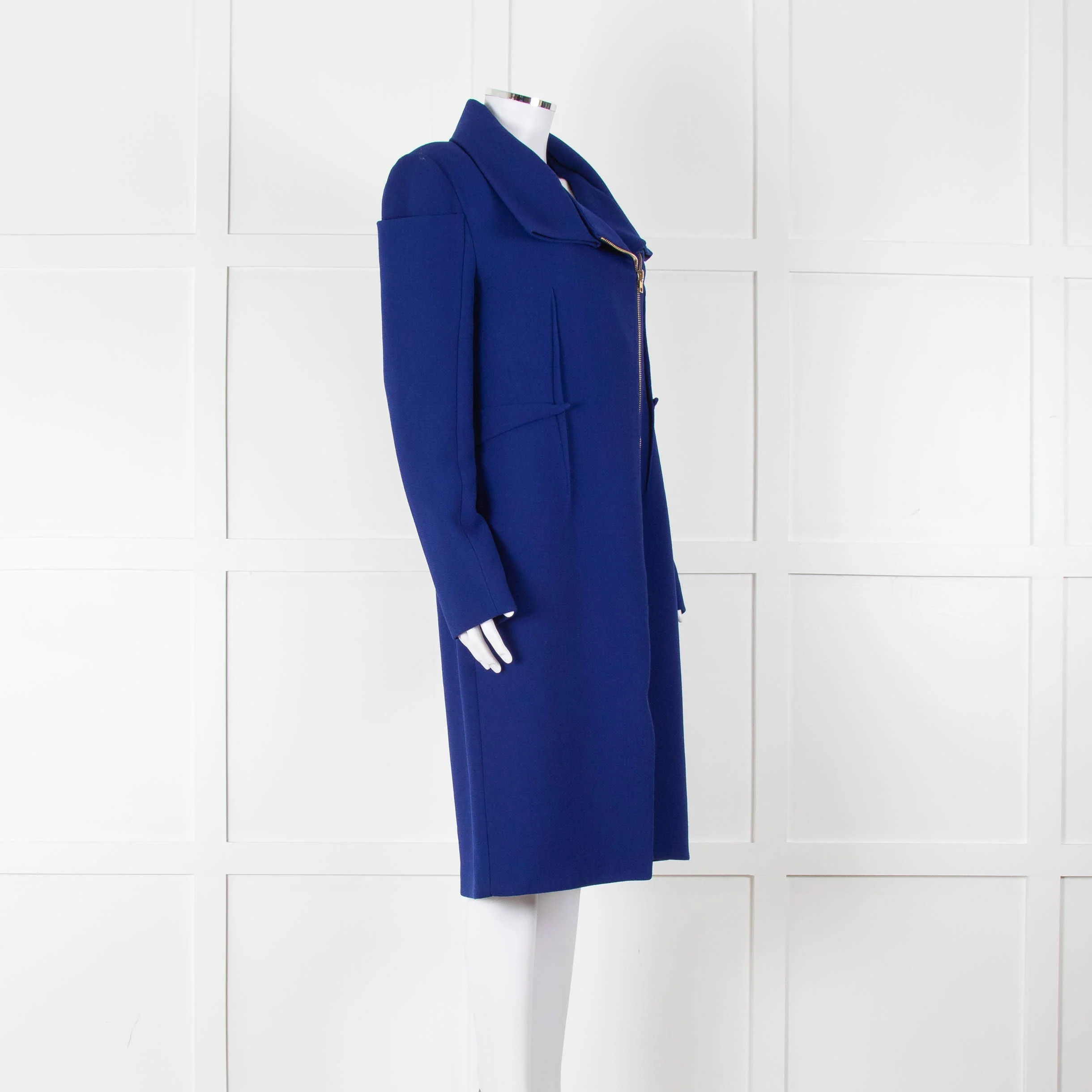 Roland Mouret Royal Blue Zip Up Coat - Image 2