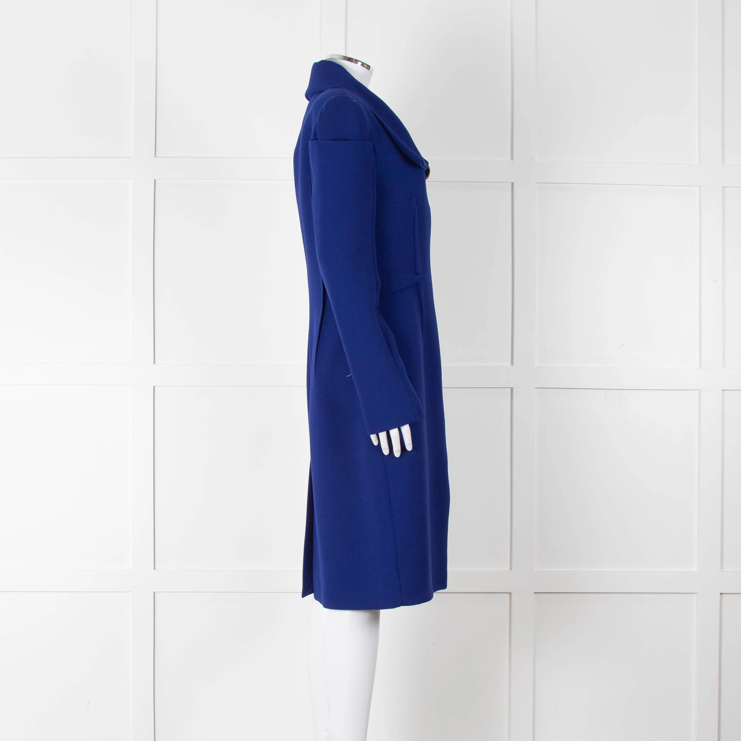 Roland Mouret Royal Blue Zip Up Coat - Image 3
