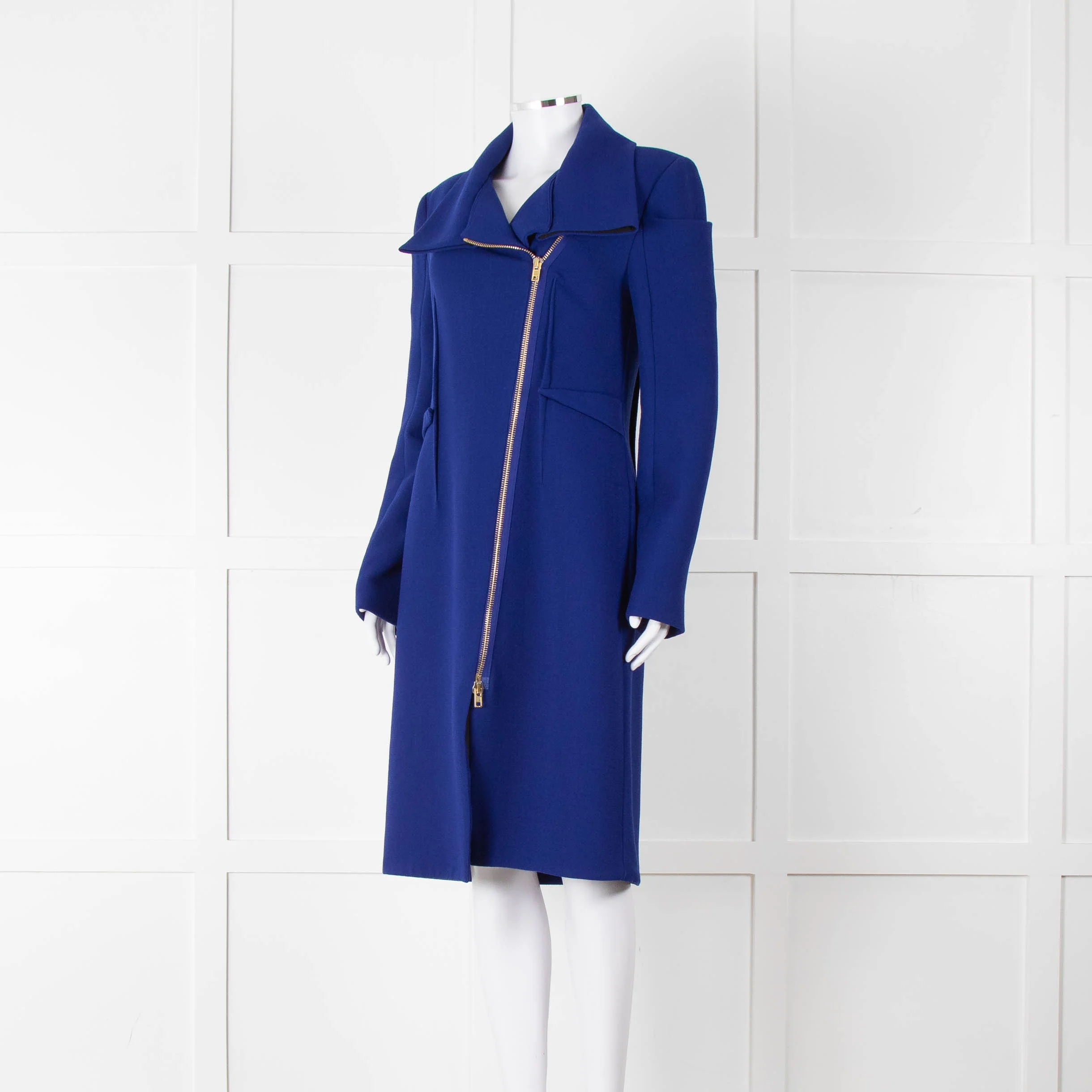 Roland Mouret Royal Blue Zip Up Coat - Image 8