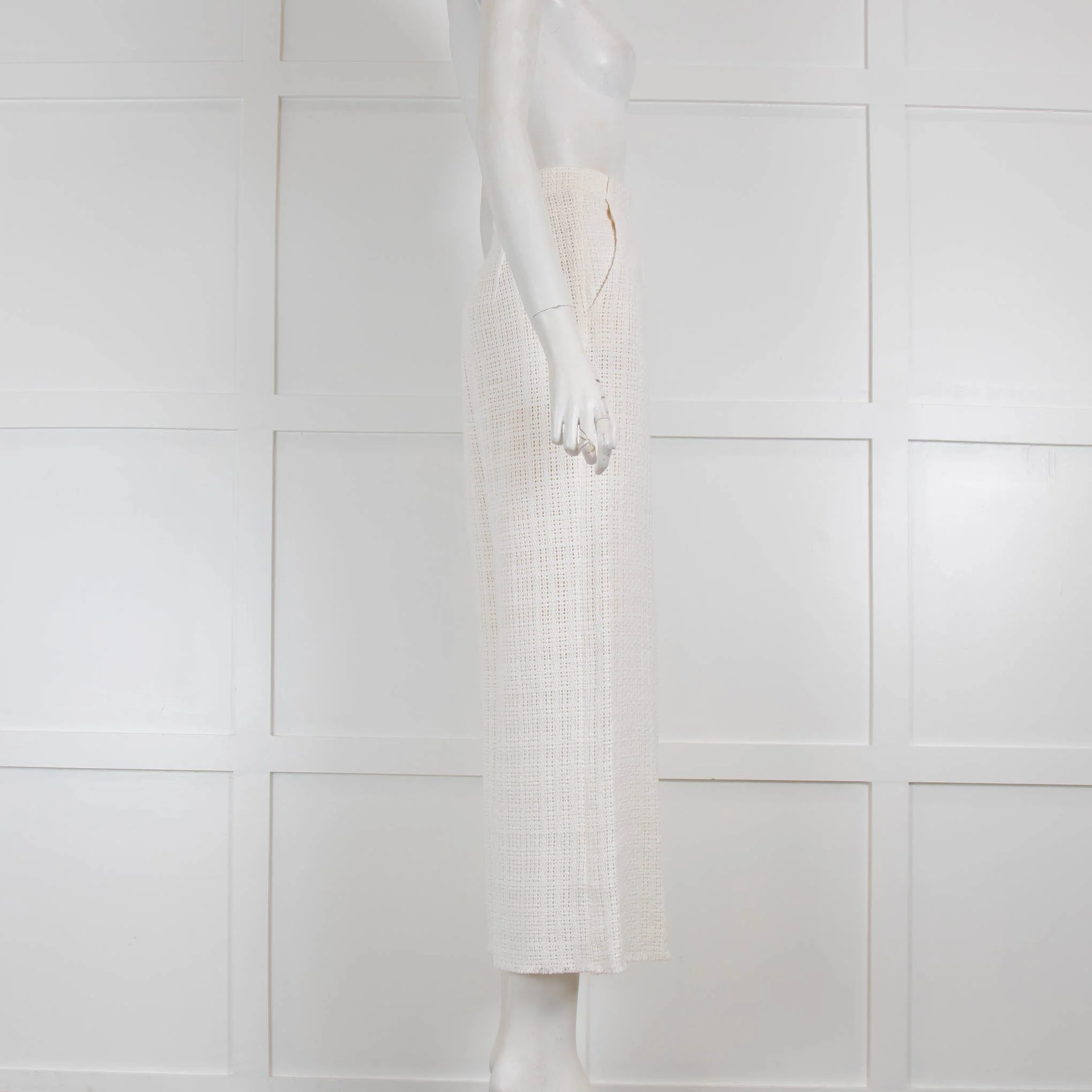 Roland Mouret White Knit Wide Leg Trouser - Image 2