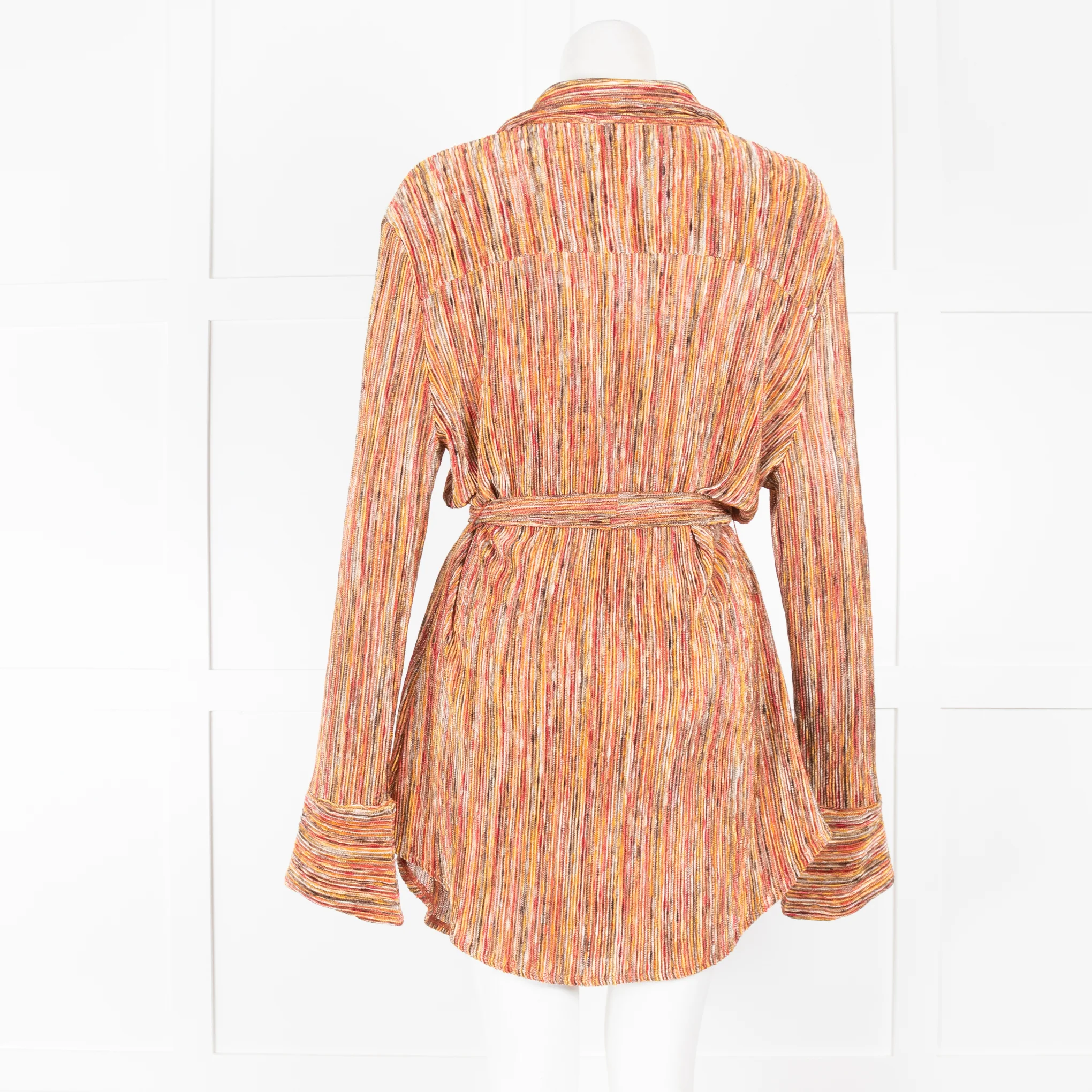 Ronny Kobo Contrast Stripe Shirt with Waist Tie - Image 3