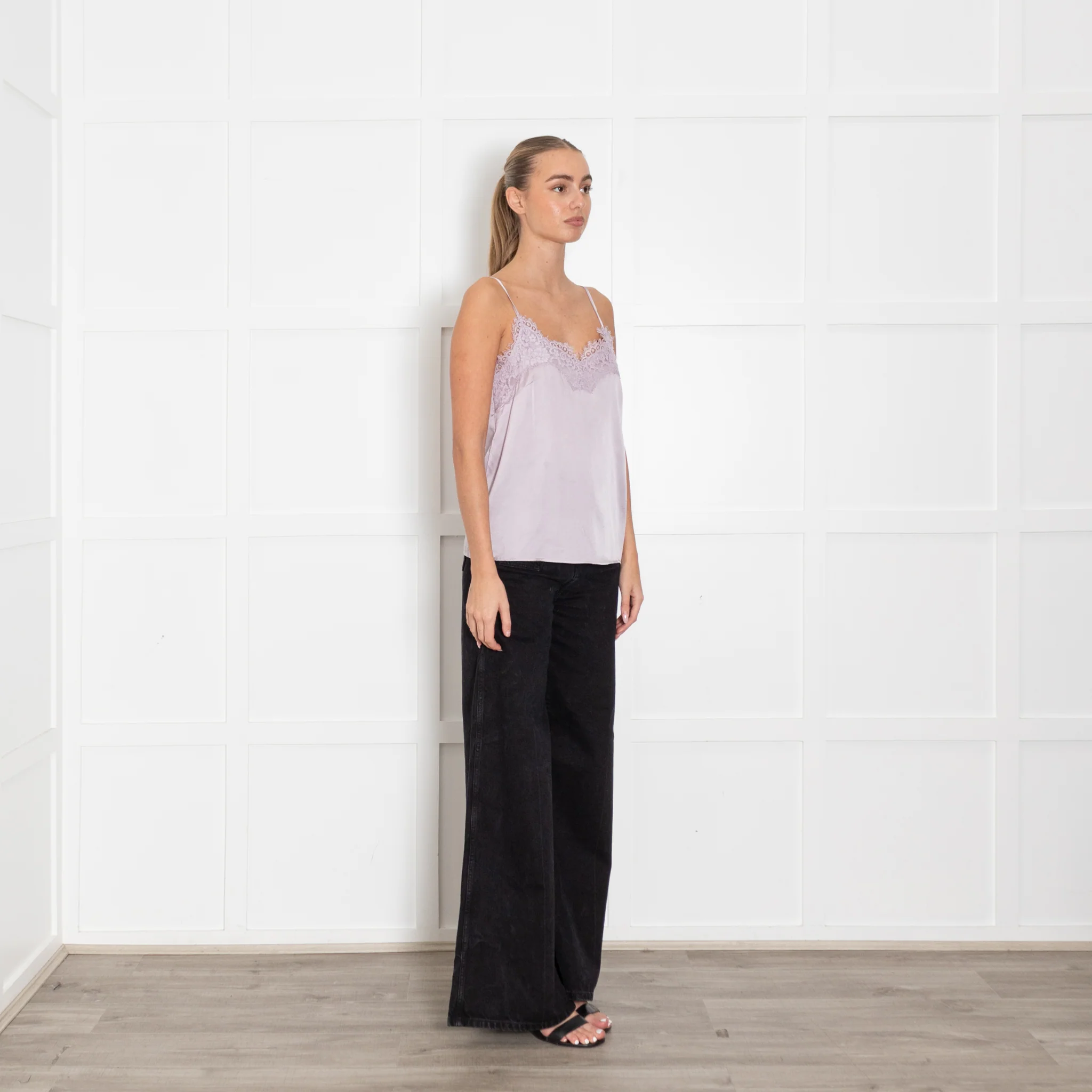Rosamunde Lilac Silk and Lace Camisole - Image 7