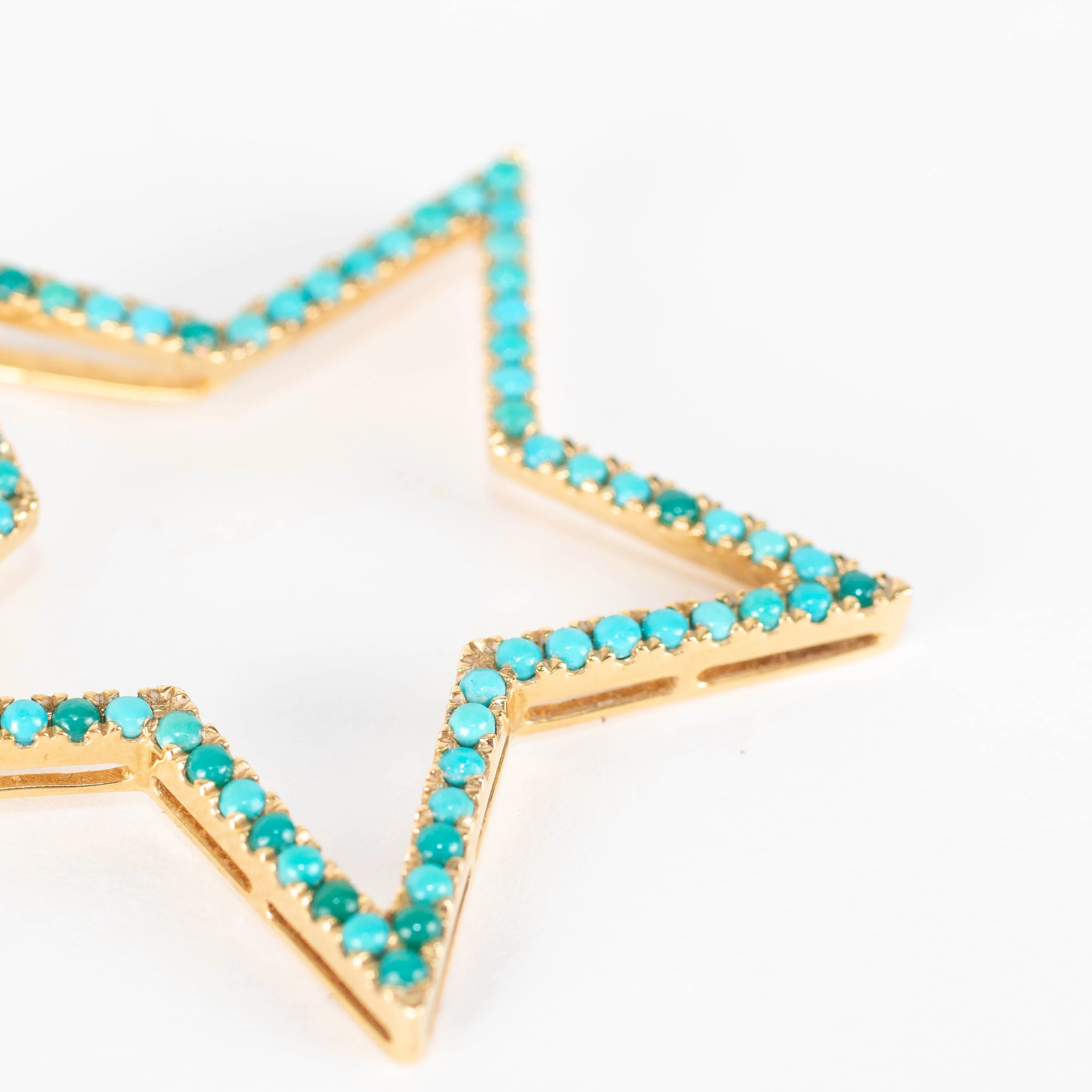 Rosa De La Cruz 18ct Gold Star Pendant with Turquoise - Image 4